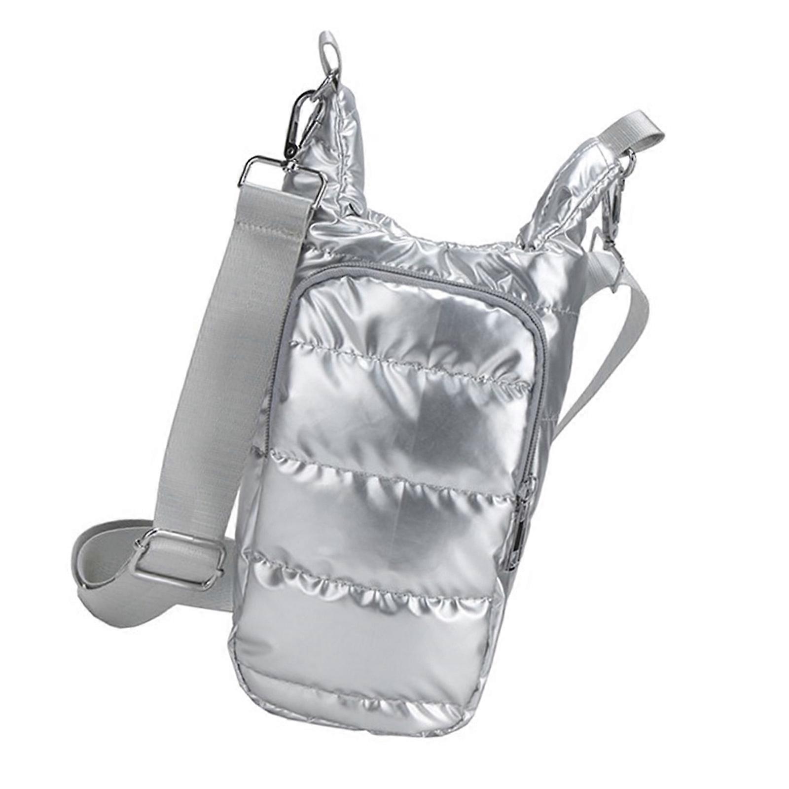 Originale Hydrobags Portabottiglie Trapuntato Bottiglia con Cinghia Portabottiglie Imbracature Borsa Borsa a tracolla con tasche Regali Argento