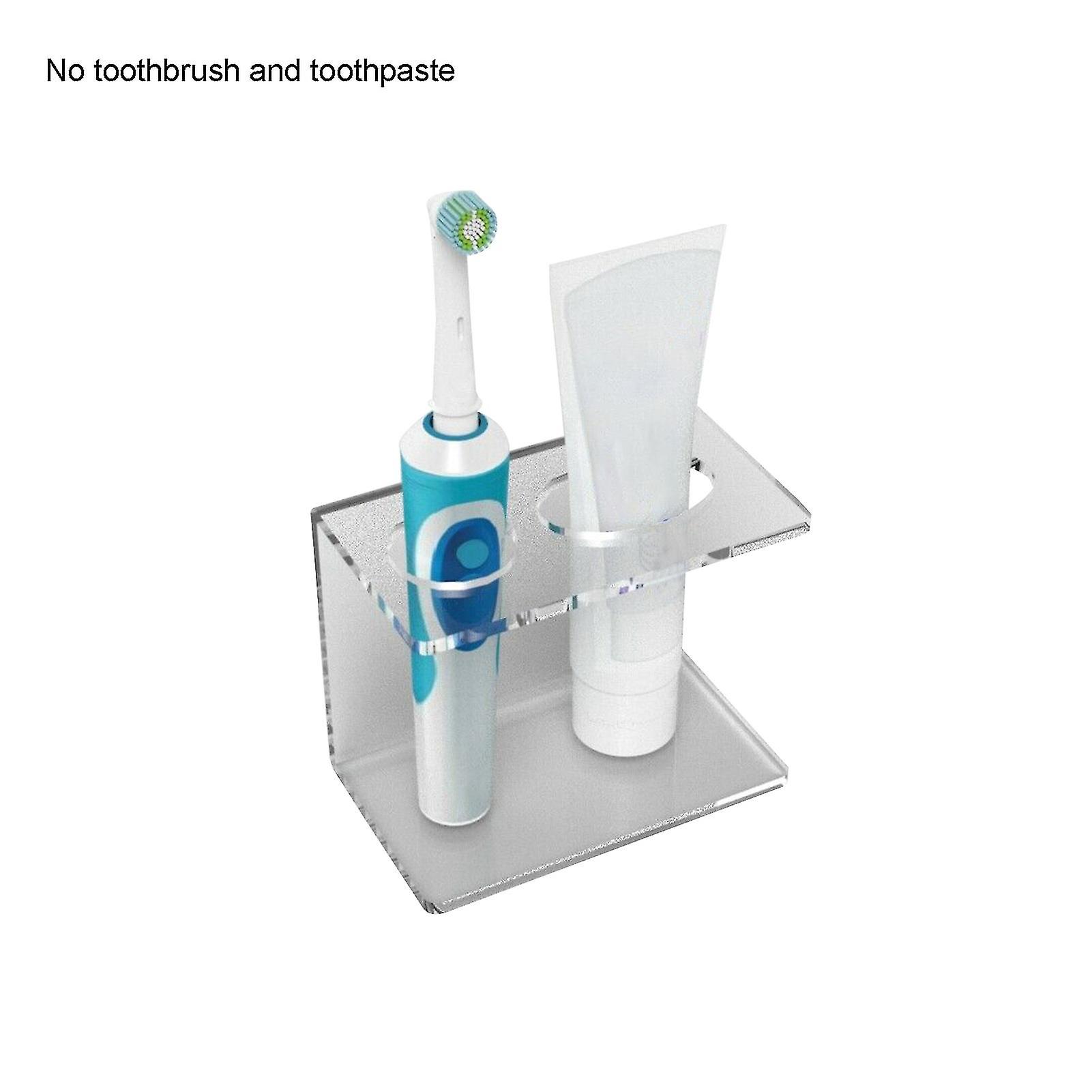 Akryl väggmontering Hushålls elektrisk tandborste stativ Tandkräm Rack Arrangör