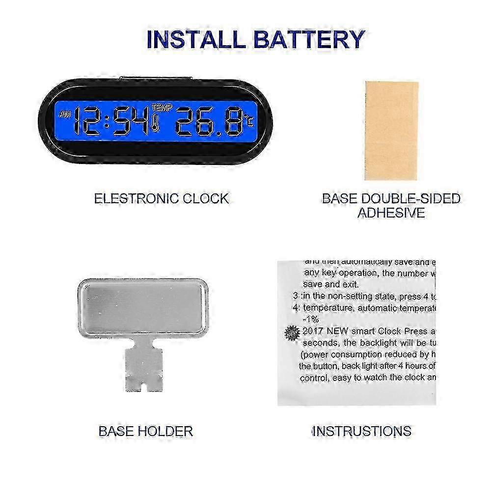 Mini Electronic Car Clock Time Watch Auto Clocks Luminous Thermometer LCD Backlight Digital Display Car Styling Accessories z