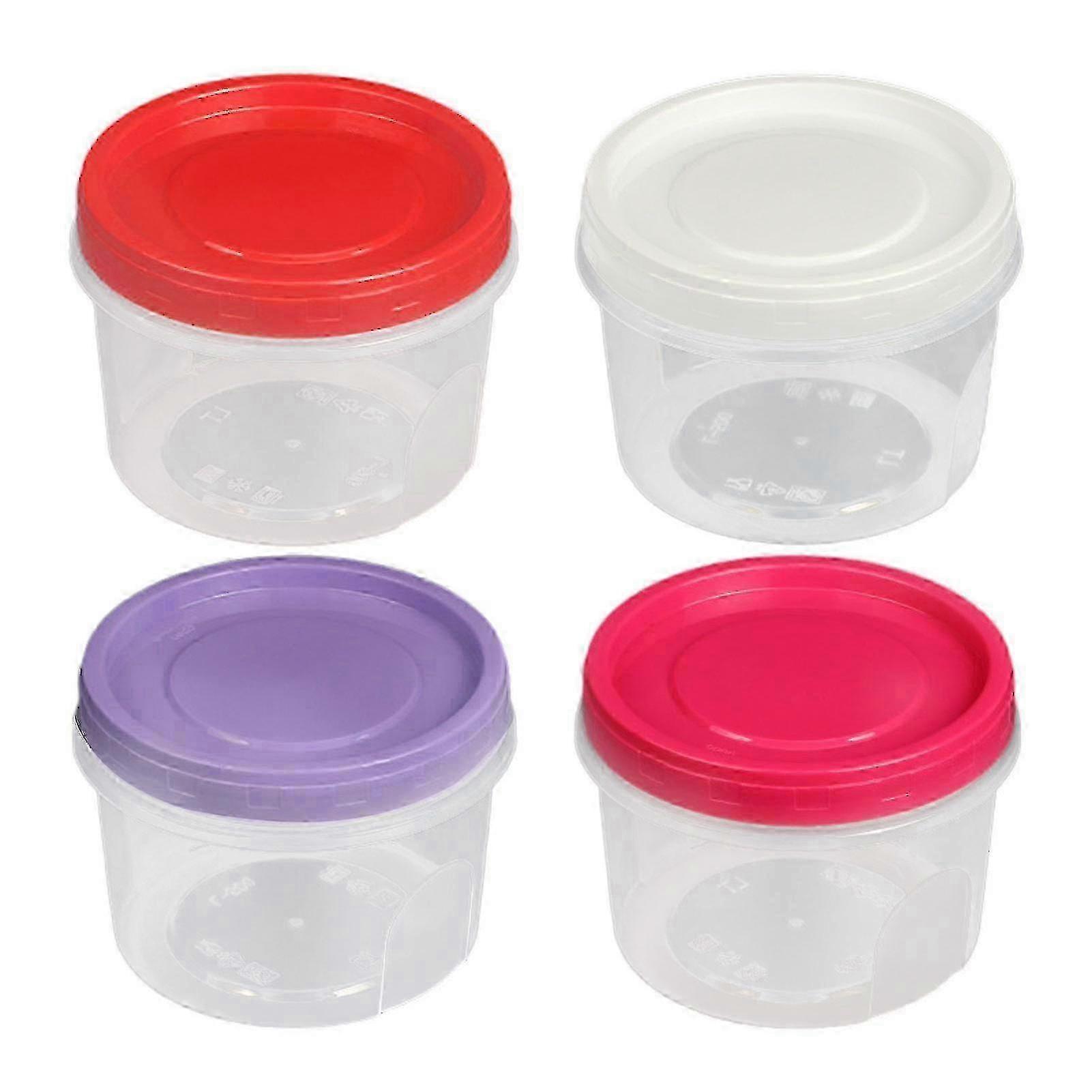 4Pcs 500ml Transparent BPA-Free Stackable Storage Box for Refrigerator - Microwave Safe Food Container with Airtight Design