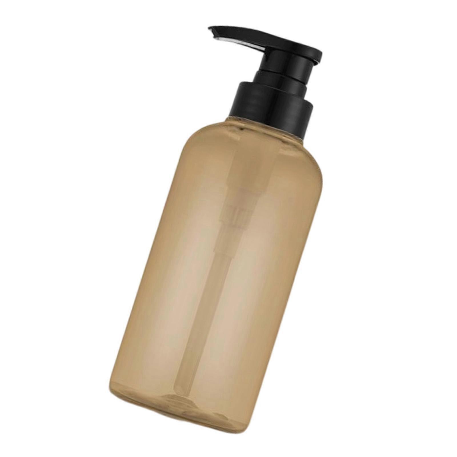 300/500ml Empty Pump Bottles Dispenser Plastic Container Refillable Pump Container For Shampoo Lotion  Tea color