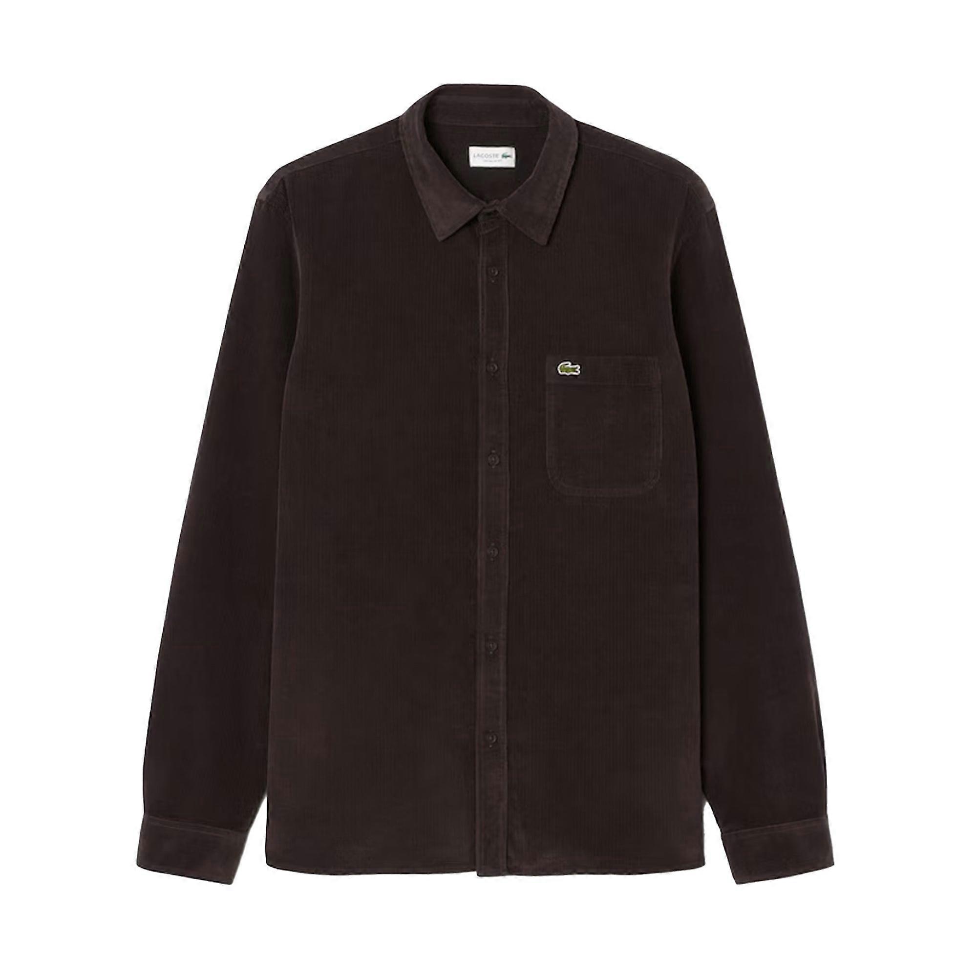 Lacoste Lightweight Corduroy Shirt Brown
