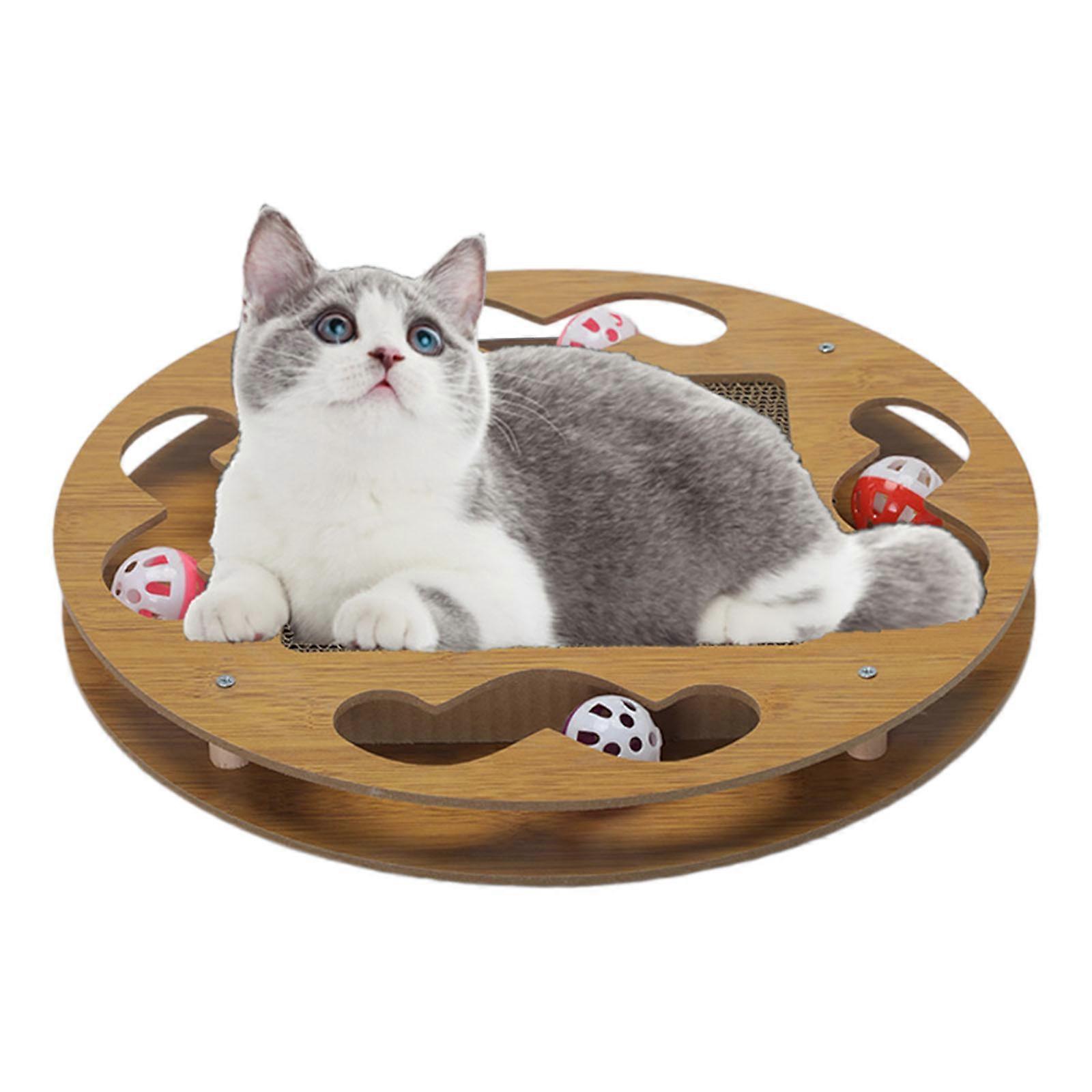 Lovely Cats Scratching Teasing Toy with Ball Indoor Floor Exercise Play Funny Toy Cats Exercise Multifunctional Track Multicolor