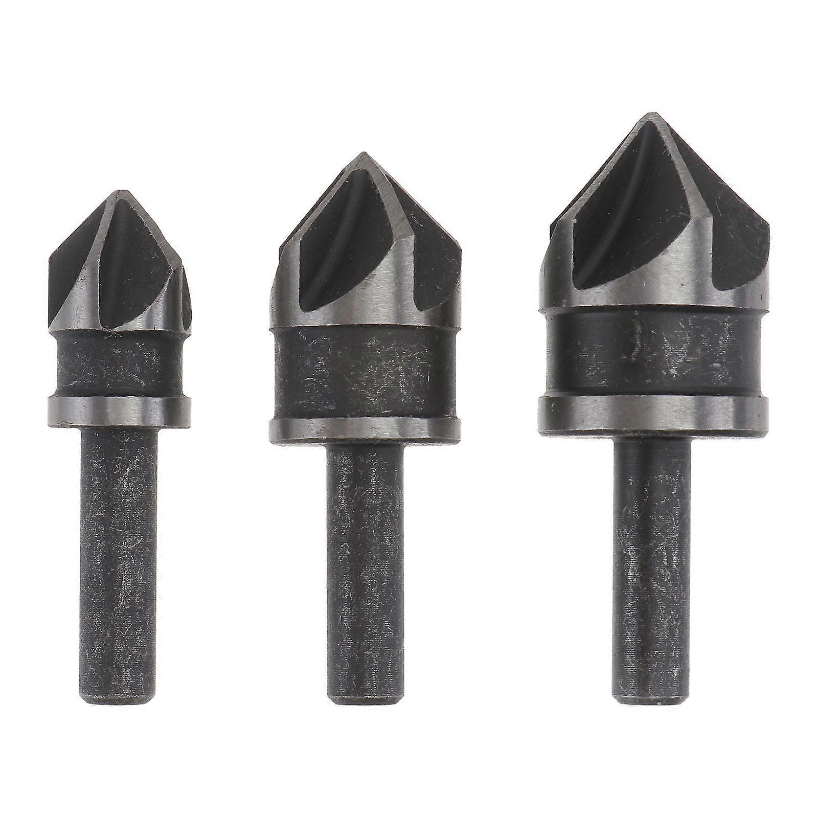 3Pcs Hexagonal Handle Carpenter's Five-Edged Chamfer Woodworking Hole Opener