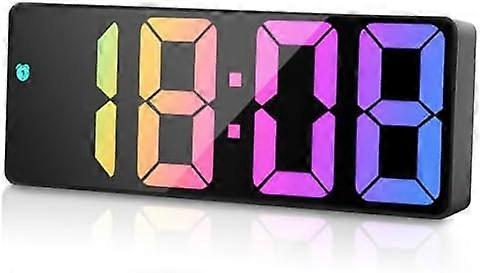 Digital Alarm Clock, LED Clock with Big Display, Bedside Alarm Clock, Battery Powered Clock, Alarm Clocks with Snooze Temperature Date Brightness Adju