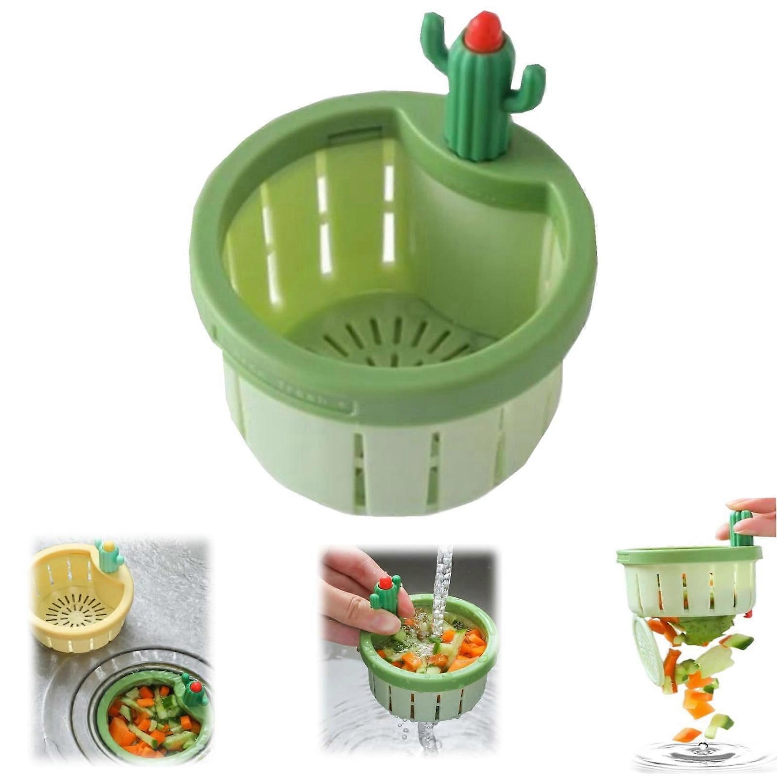 Cactus Kitchen Sink Drain Strainer, Self-Cleaning, Automatic Dumping Basket, Multi-Functional Filter Net with Lifting Handle