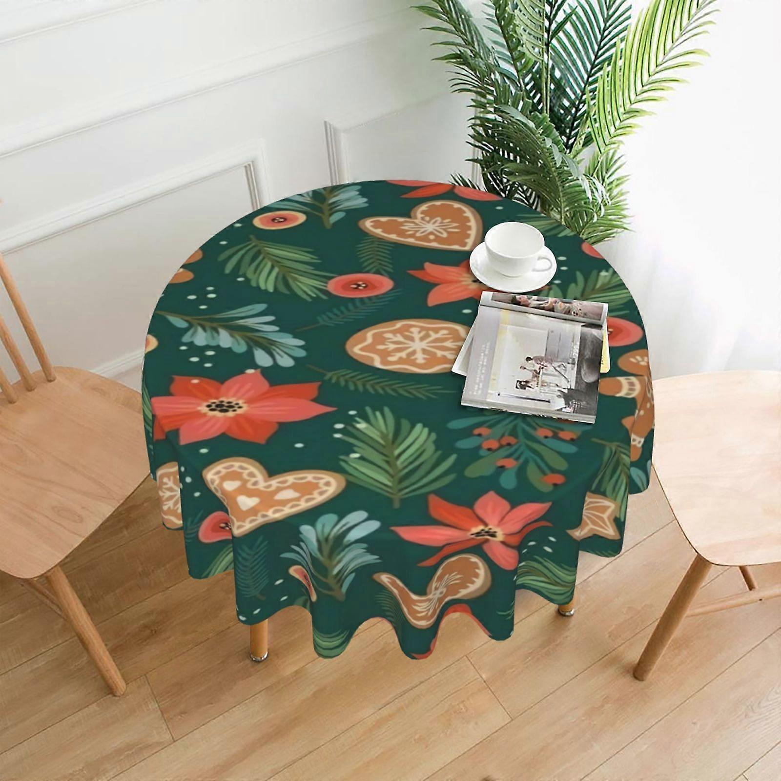 Merry Christmas Rectangular Tablecloth, Water Resistance Antiwrinkle Spillproof Soft Fabric, compatible with 60in tables