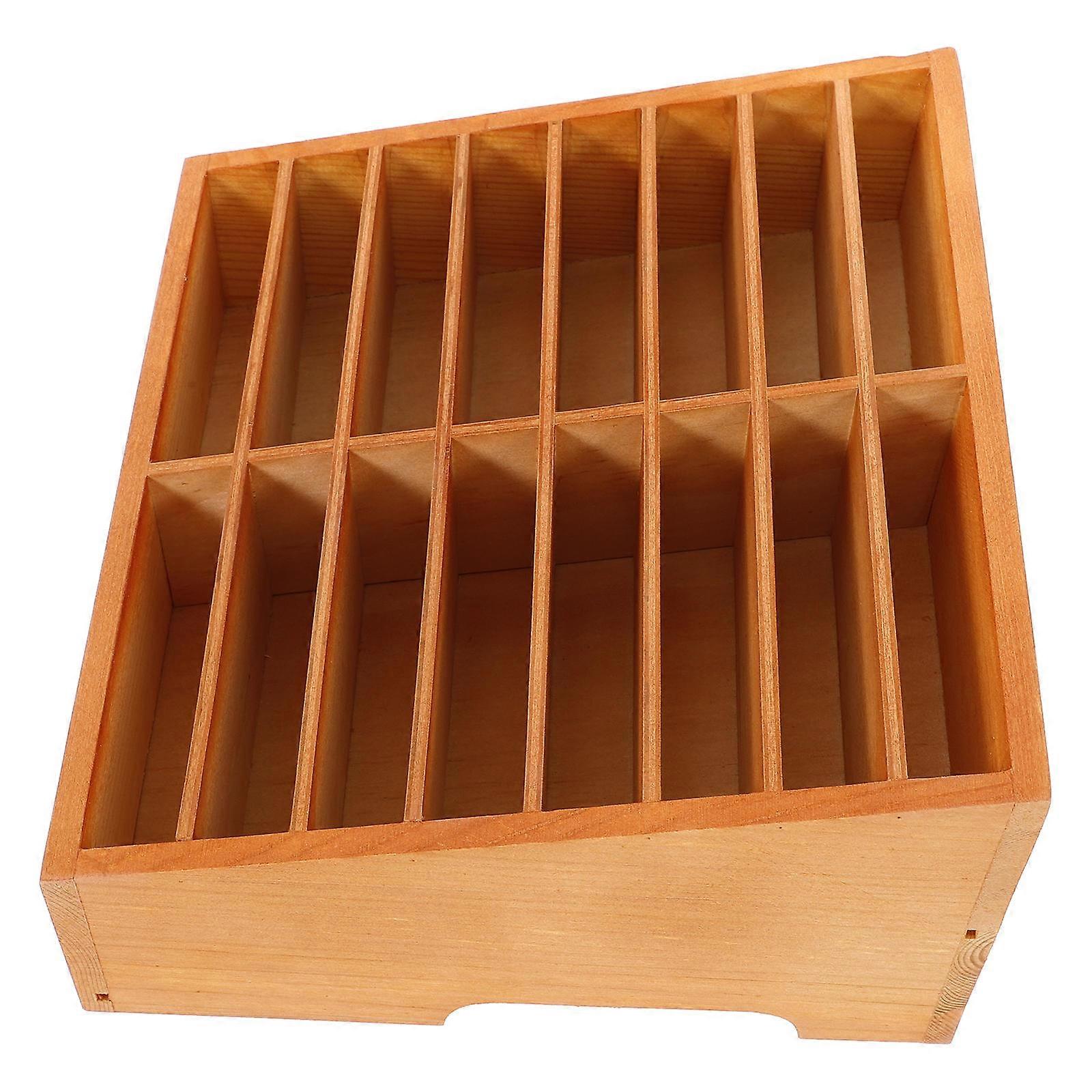 Mobile Phone Holder Wooden Phone Organizer Box for Storage Use 16-Grid