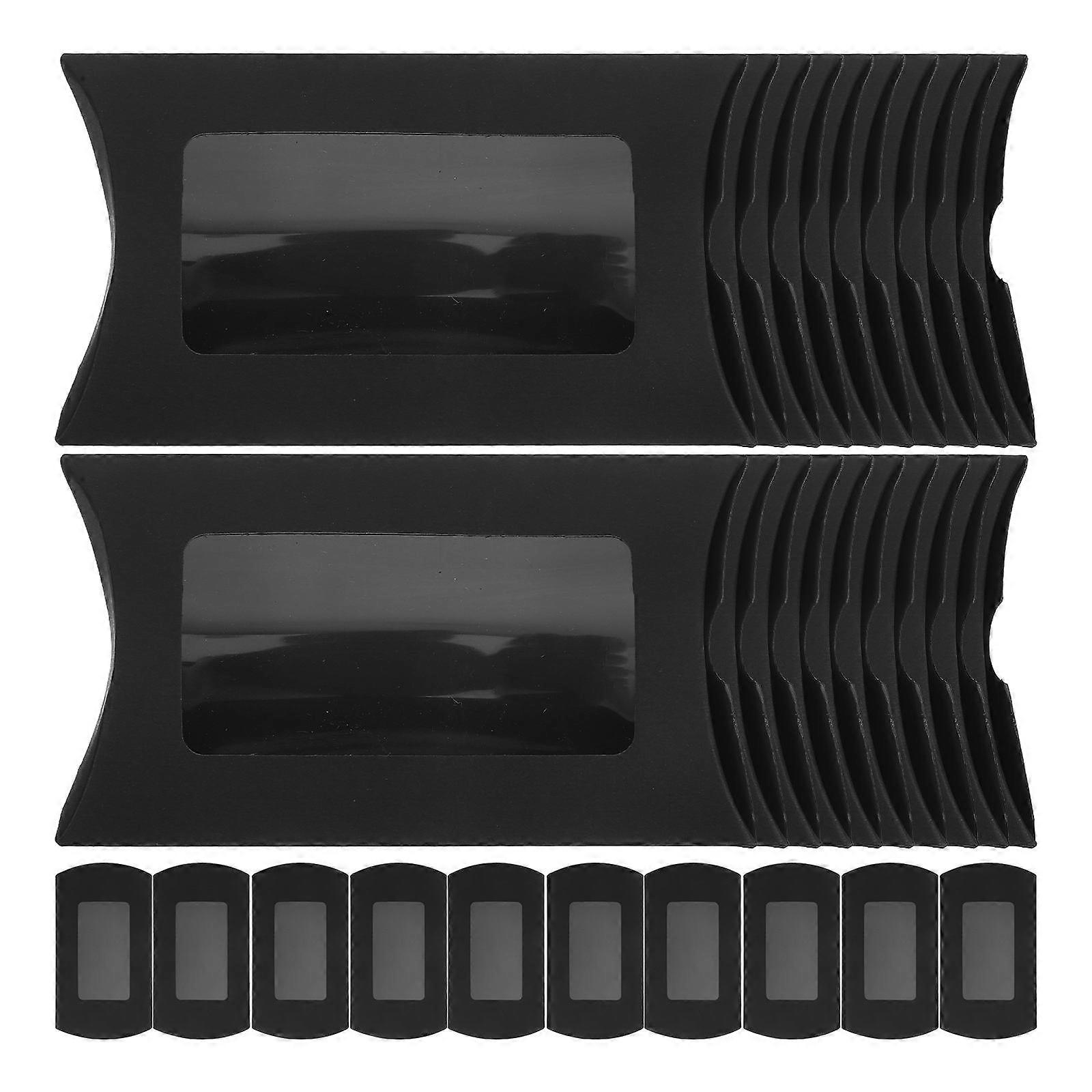 Black Kraft Paper Pillow Boxes for Wedding Party 50Pcs Candy Boxes