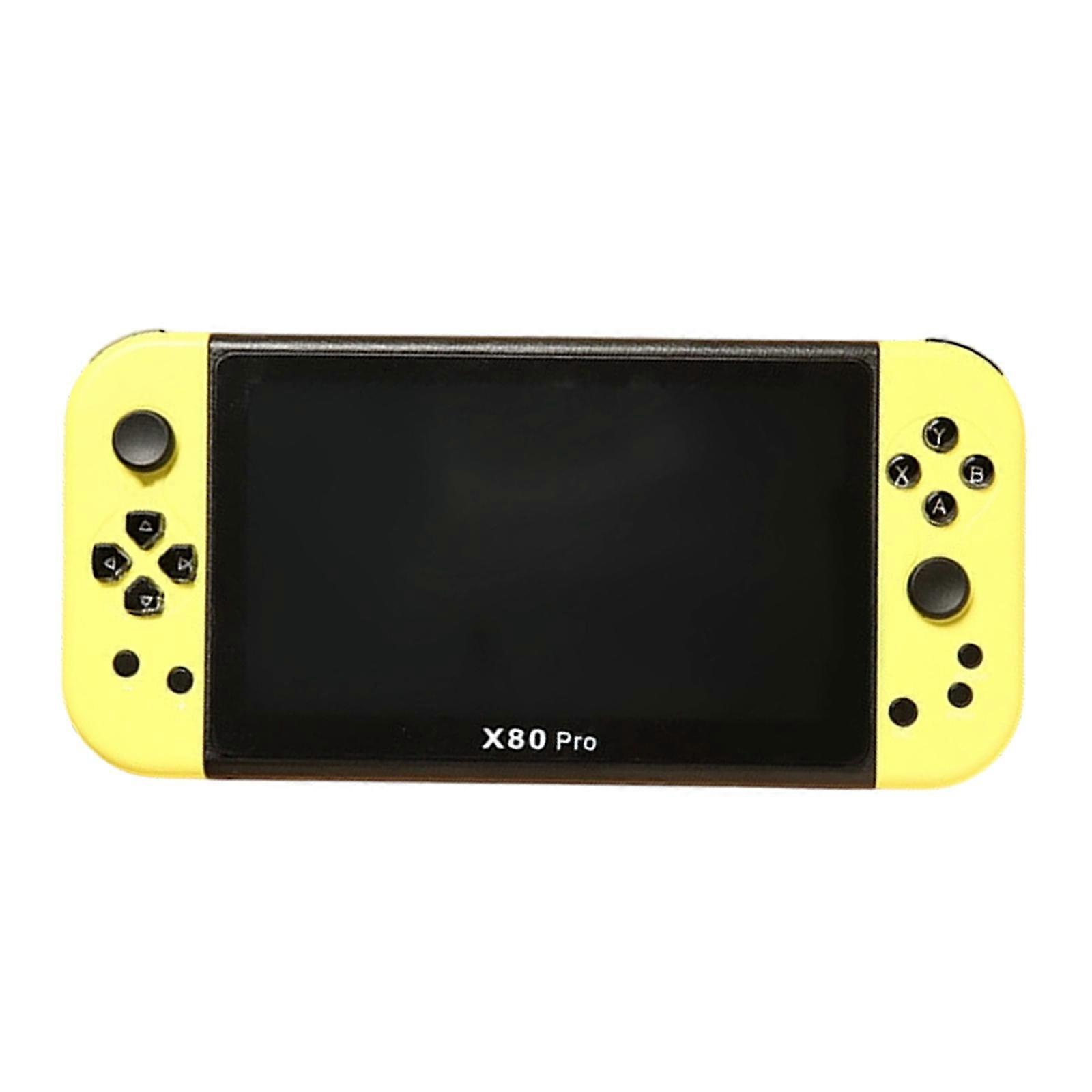 Portable X80P Game Console Street Gaming Machine with Preloaded Game and 7Inch Display for Family Entertainment  yellow