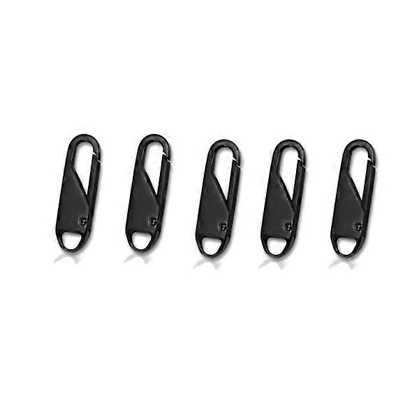 Pull tab for zipper puller 5-pack Black