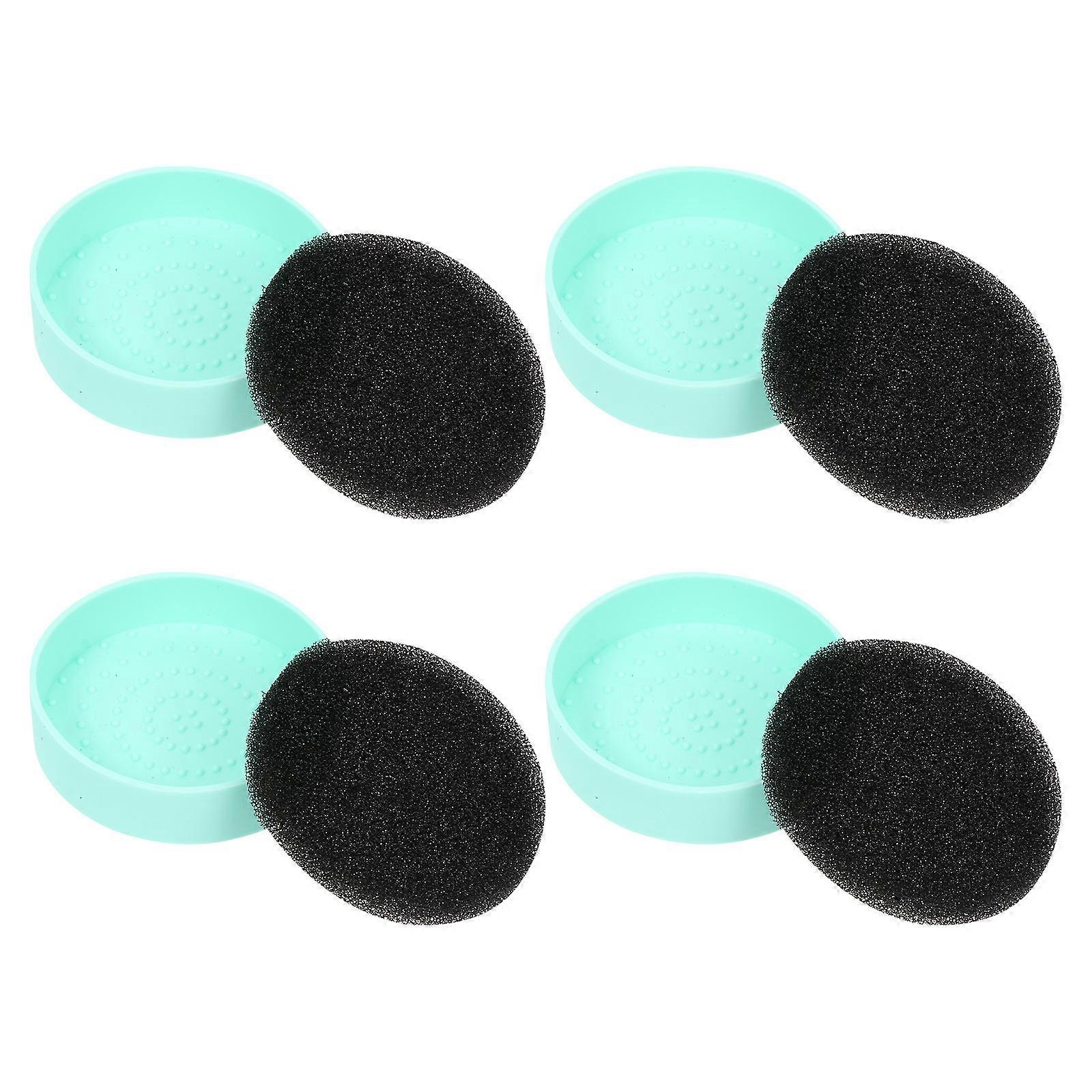 Brush Cleaning Box for Eye Shadow Makeup 4Pcs Sponge Cleaner Pad Set