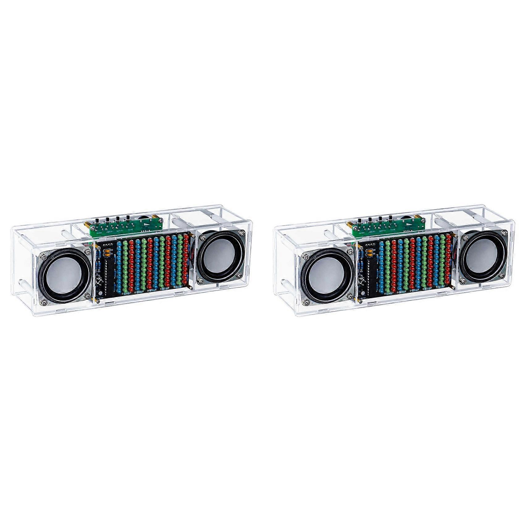 2X DIY Bluetooth Speaker Kit Electronic LED Music Spectrum Dual Channel Soldering Practice 3W Speaker 8002 Amplifier
