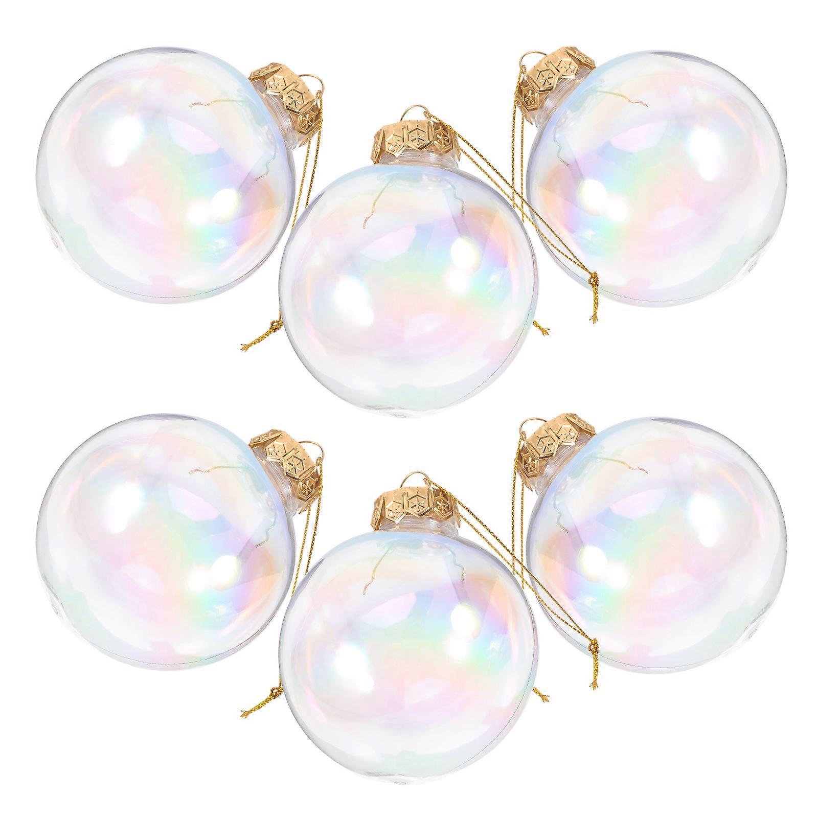 Christmas Tree Hanging Balls Plastic Xmas Decorations for Decor 6Pcs