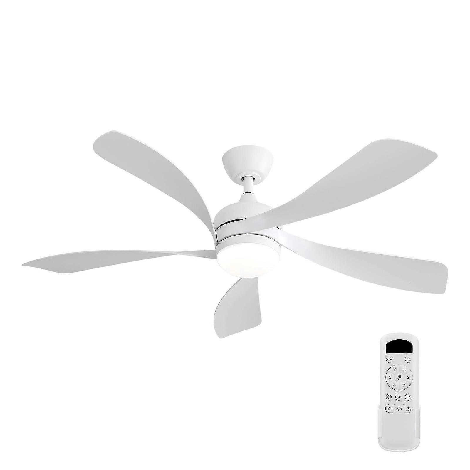 52 Inch LED Ceiling Fan with Remote, Modern 3Color Dimmable Light, Reversible DC Motor for Bedroom