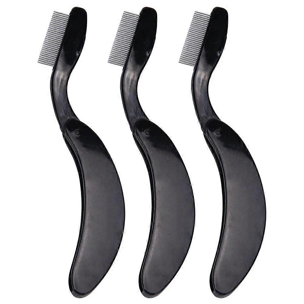 Folding Eyelash Comb with Stainless Steel Teeth, Brow Grooming Tool for Clump Lash Styling