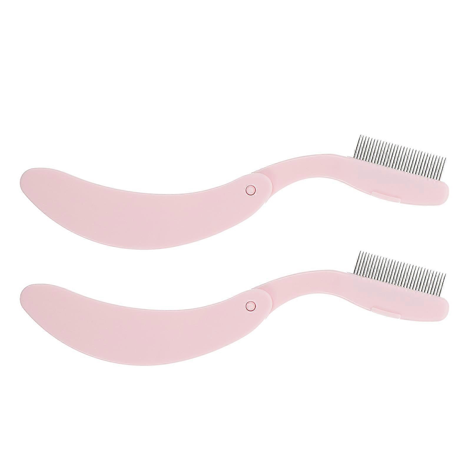 Pink Eyebrow Brush Two in One Makeup Tool for Eyelashes and Brows 4Pcs