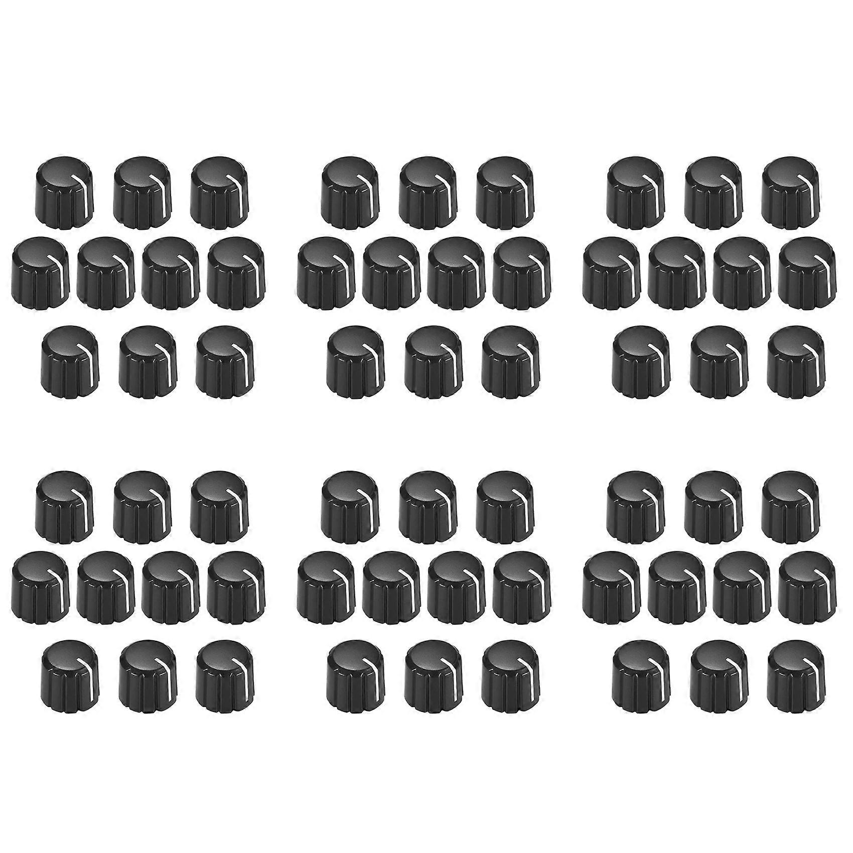 60Pcs Potentiometer Control Knobs for Electric Guitar Volume Tone Knobs Black D Type 6mm