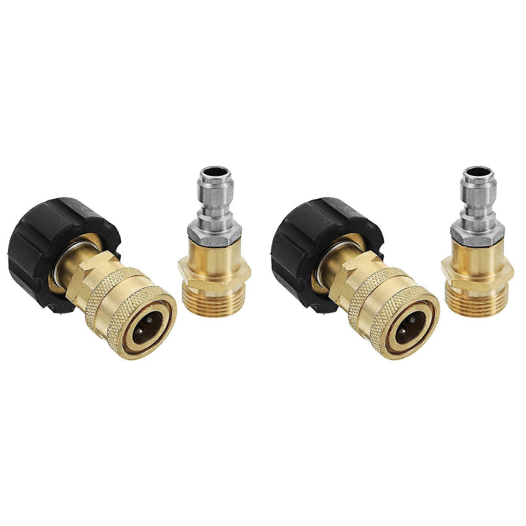 4X High Pressure Washer Foam Washing Machine M22 Threaded Nozzle Quick Connect Connector Head
