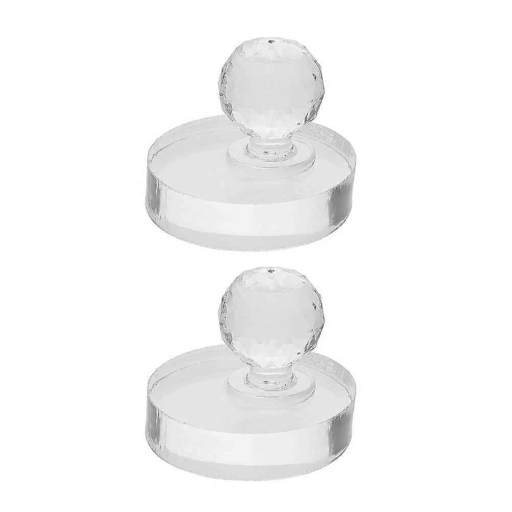 Makeup Use Acrylic Eyeshadow Pressing Tool Transparent 2Pcs Stamper Set