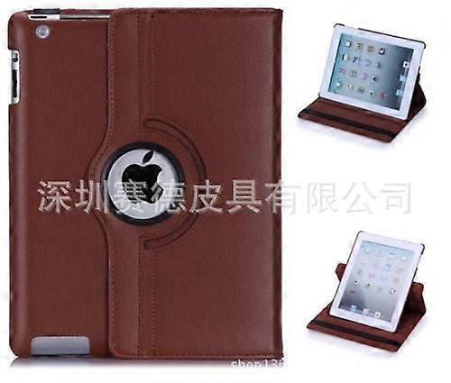 Stylish Case For Ipad Pro 9.7 Brown Litchi Texture Rotating Leather No343