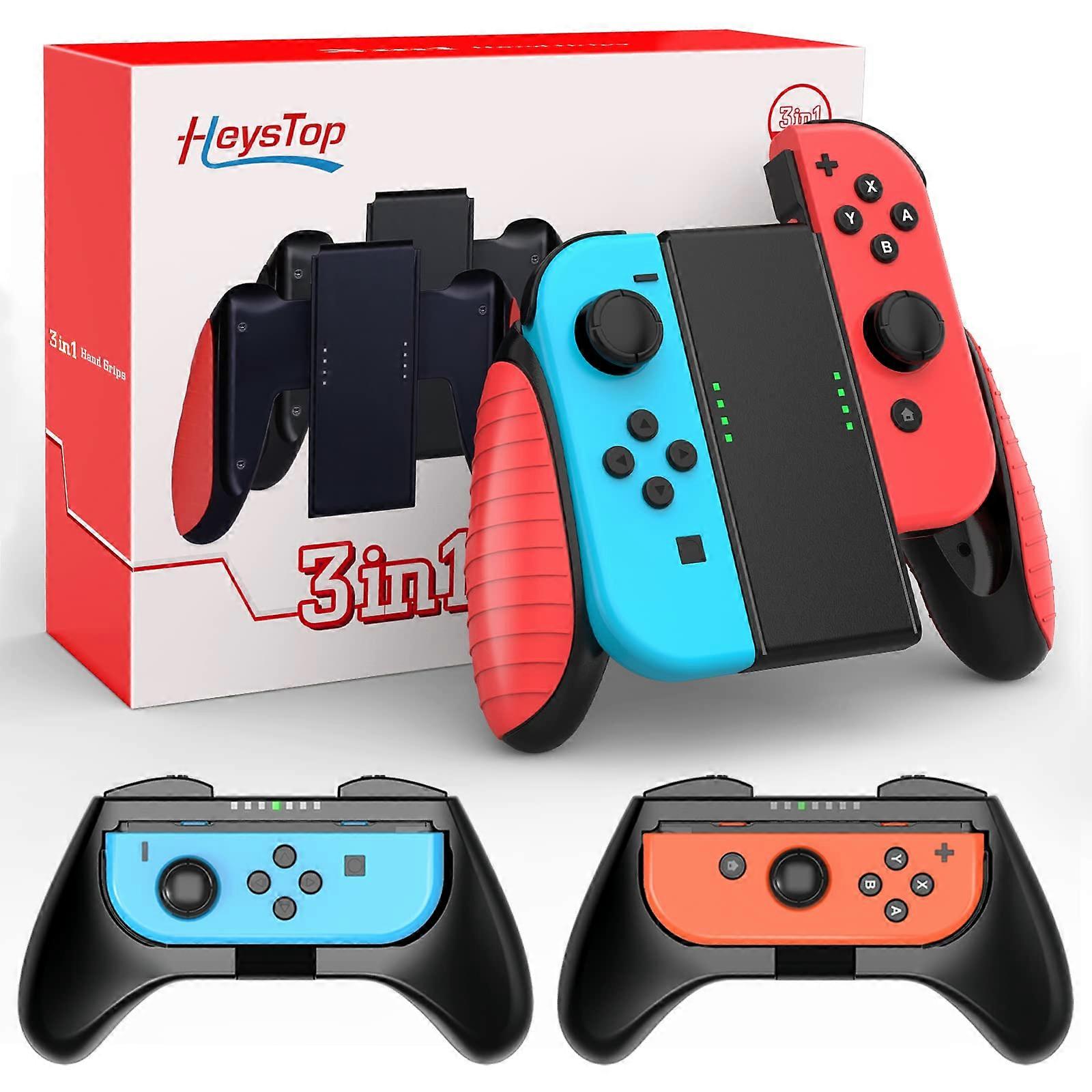 Grip Kit with Ergonomic Comfort Handles and Protective Case for Nintendo Switch and OLED