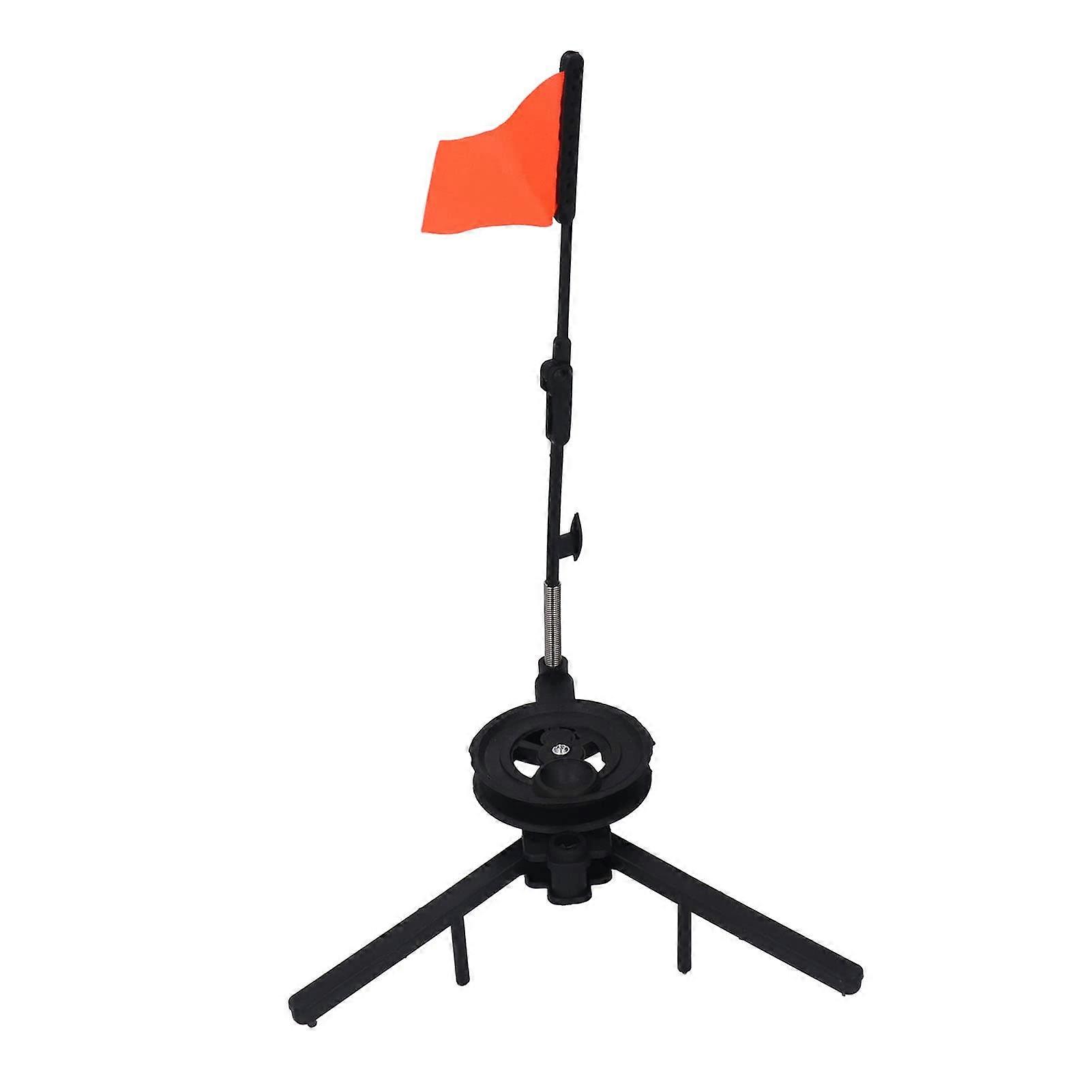 Ice Fishing Tip Up Flag with Bright Warning Indicator and Foldable Triangular Base for Winter Use