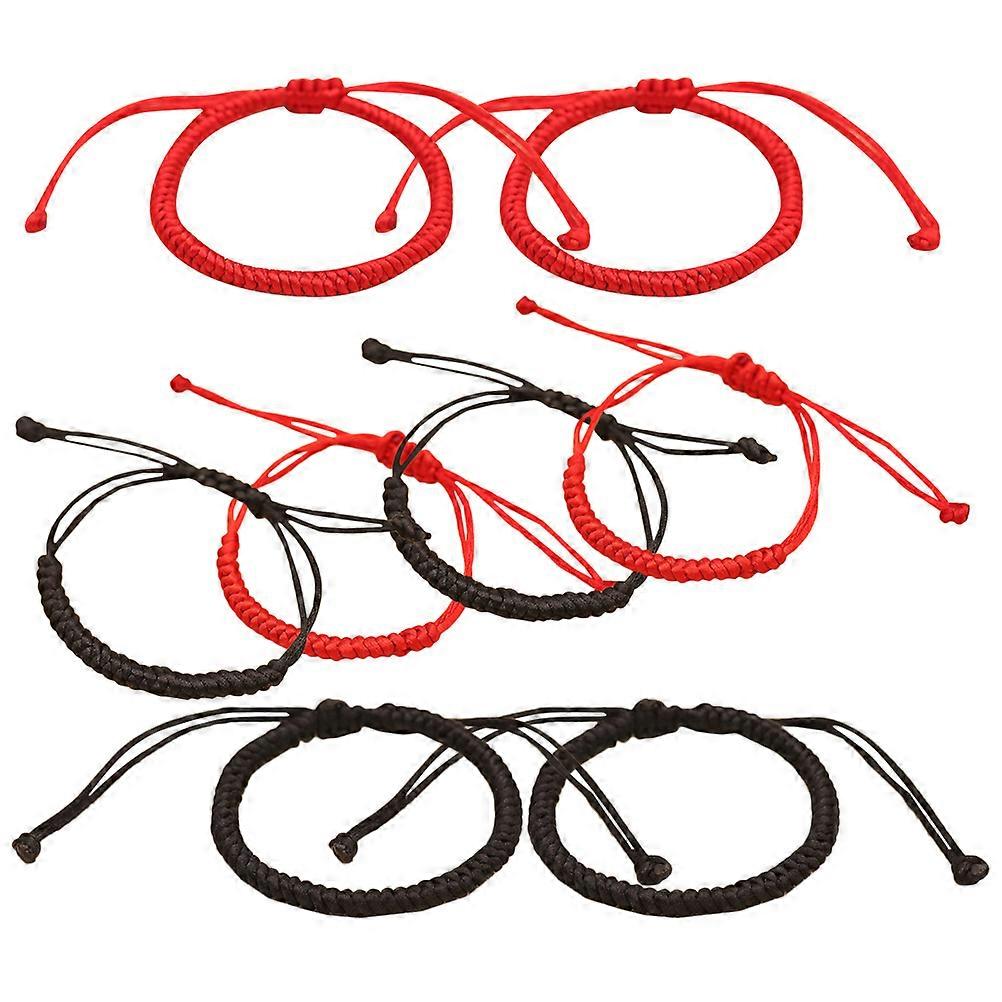 Adjustable Handmade Braided Couple Bracelets for Couples Assorted Color Braided Rope 8Pcs