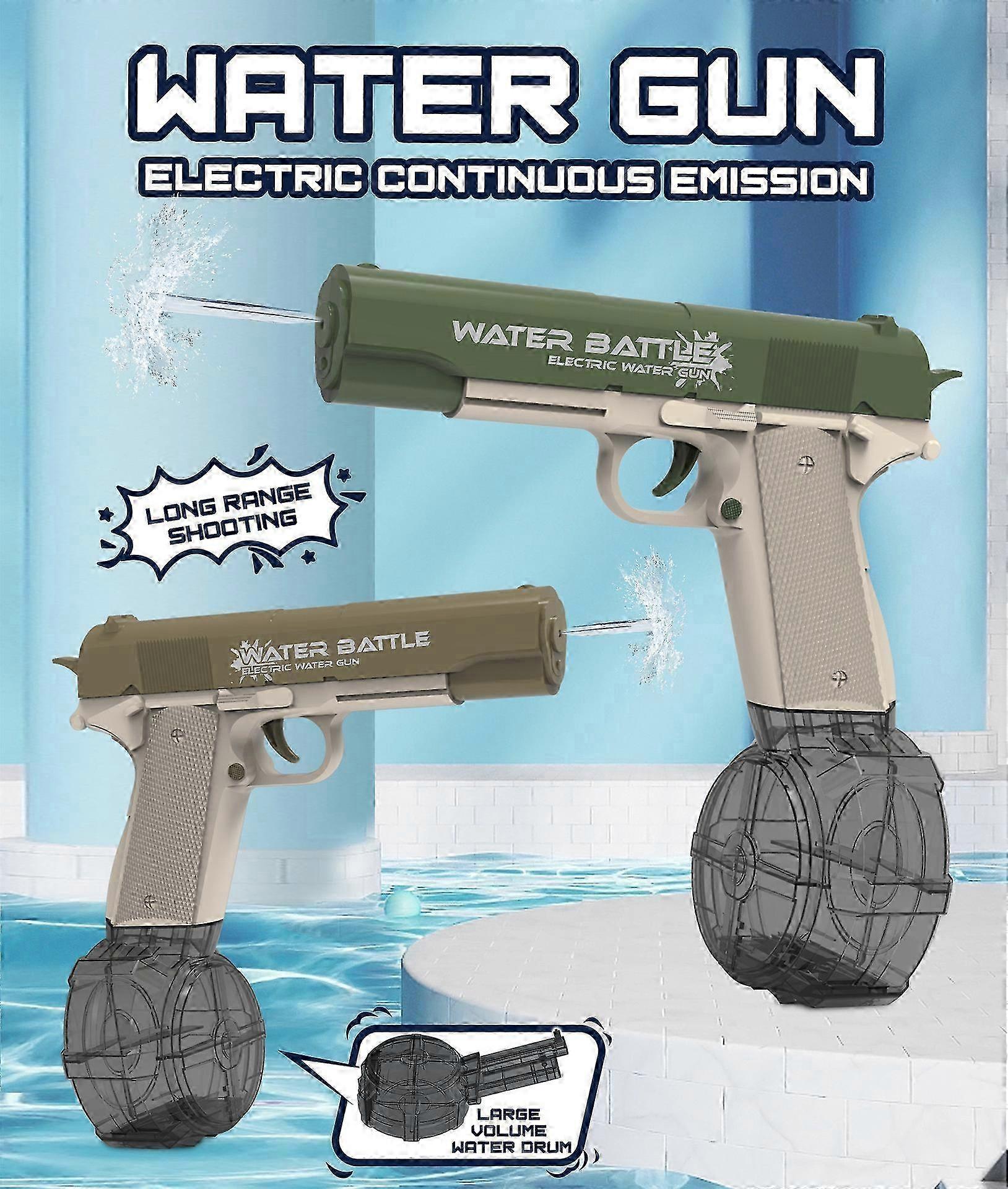 Automatic Electric Soaker - Long Range Water Gun Green 26-27s