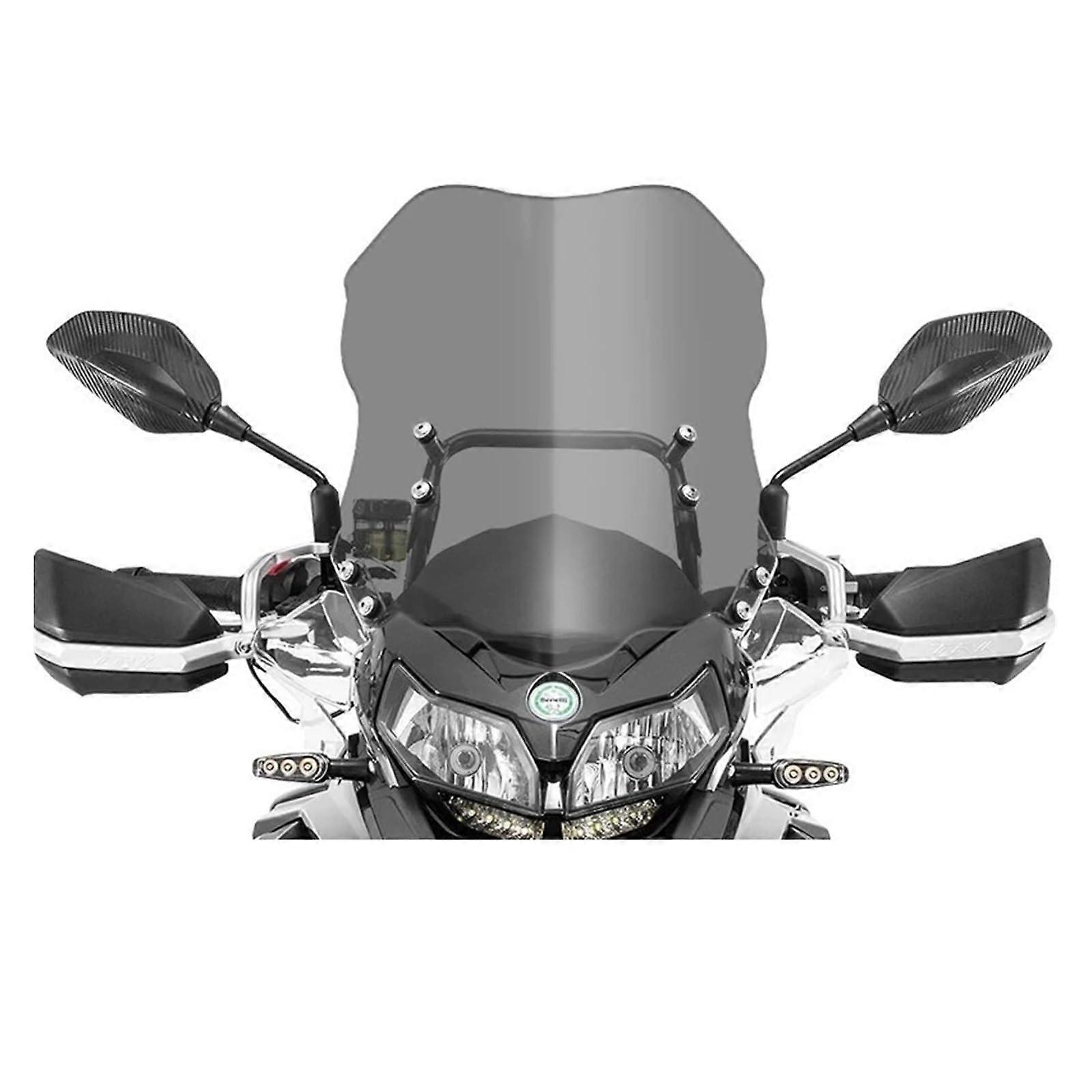 Motorcycle Windshield for Benelli TRK502 TRK552 Adjustable Front Windscreen Extension Gray
