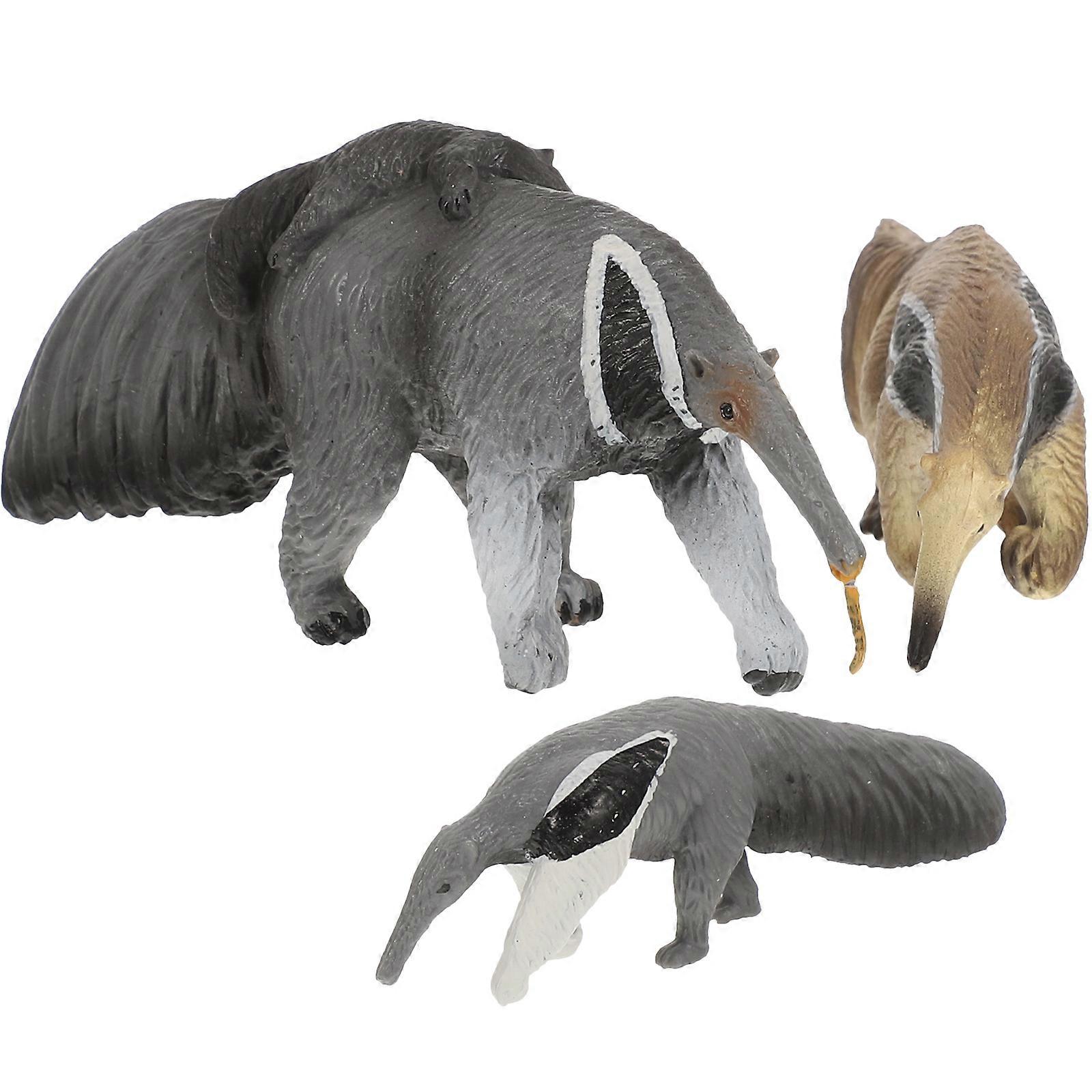 Assorted Color Plastic Anteater Model Figures for Decoration 3Pcs