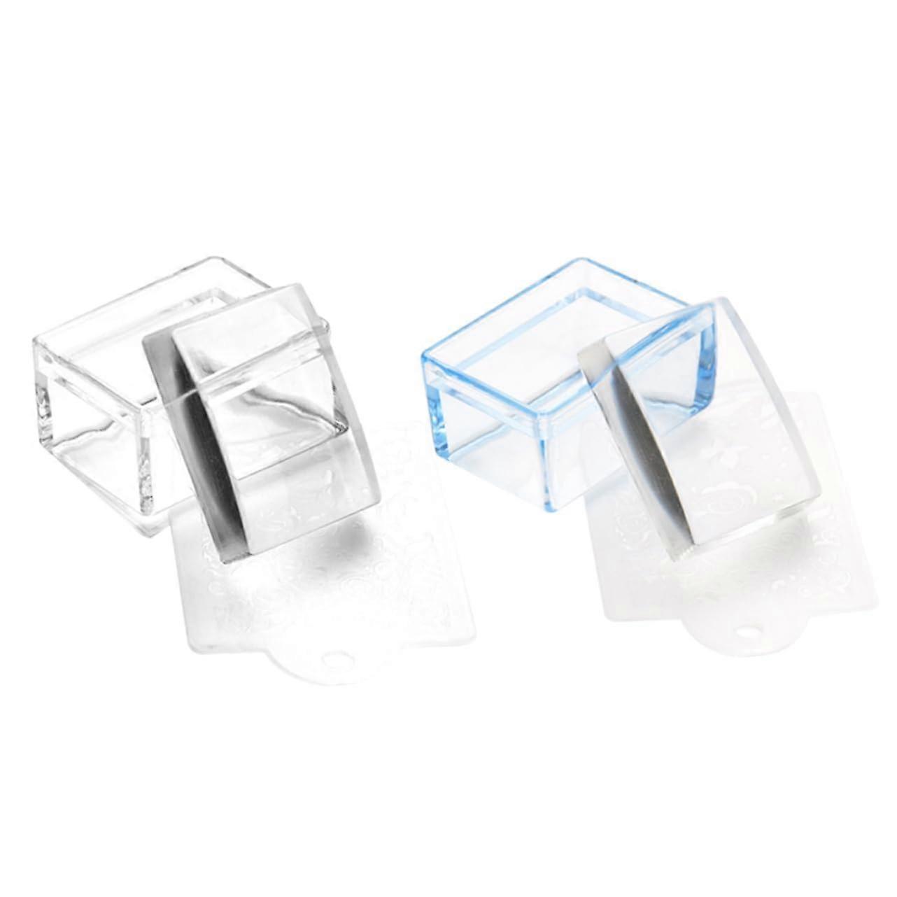 2pcs Clear Jelly Nail Art Stamper Set for Precise Pattern Transfer and Manicure Design