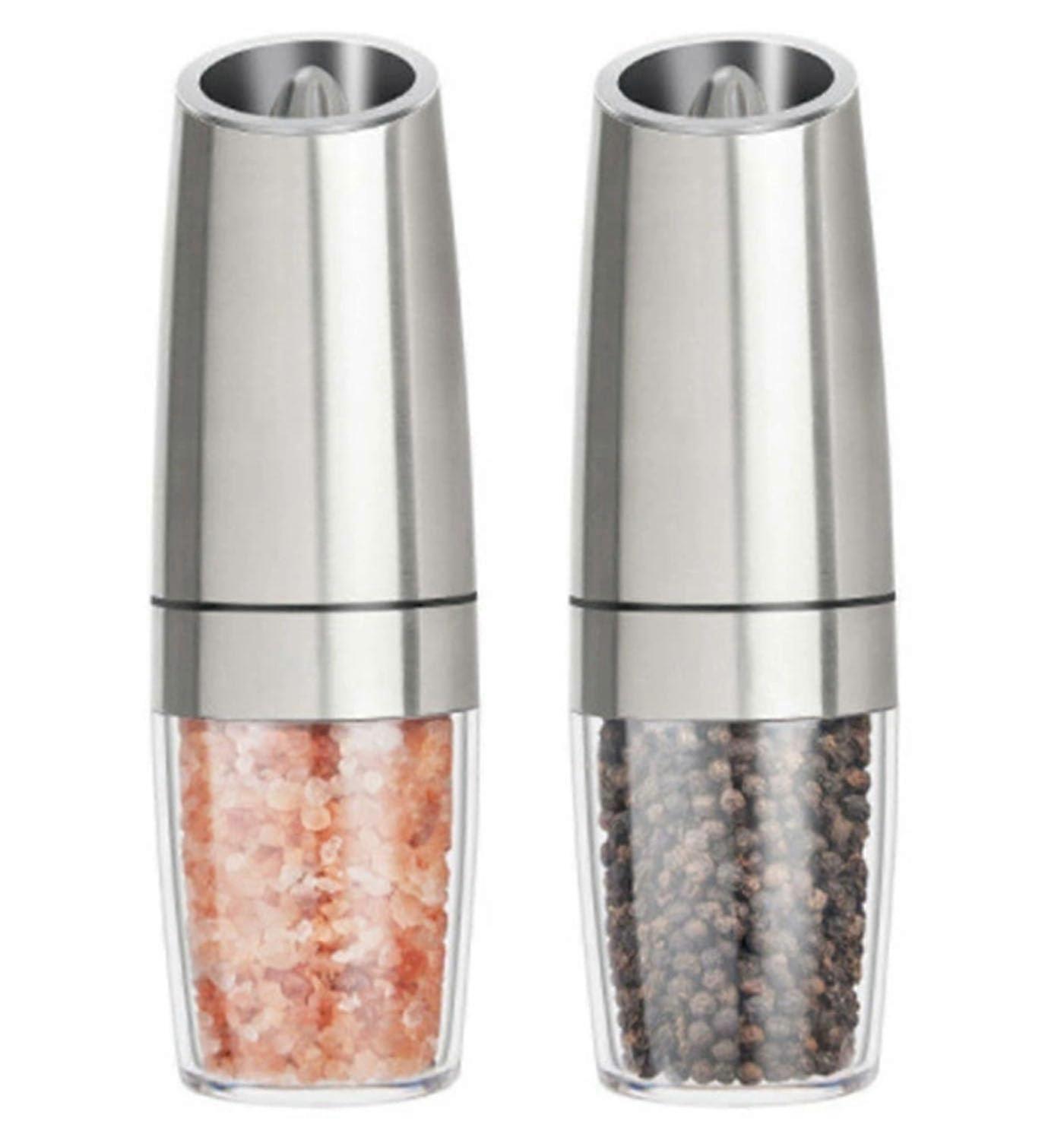 Electric Pepper Grinder with Automatic Gravity Sensing Adjustable Coarseness LED Light Ceramic Core