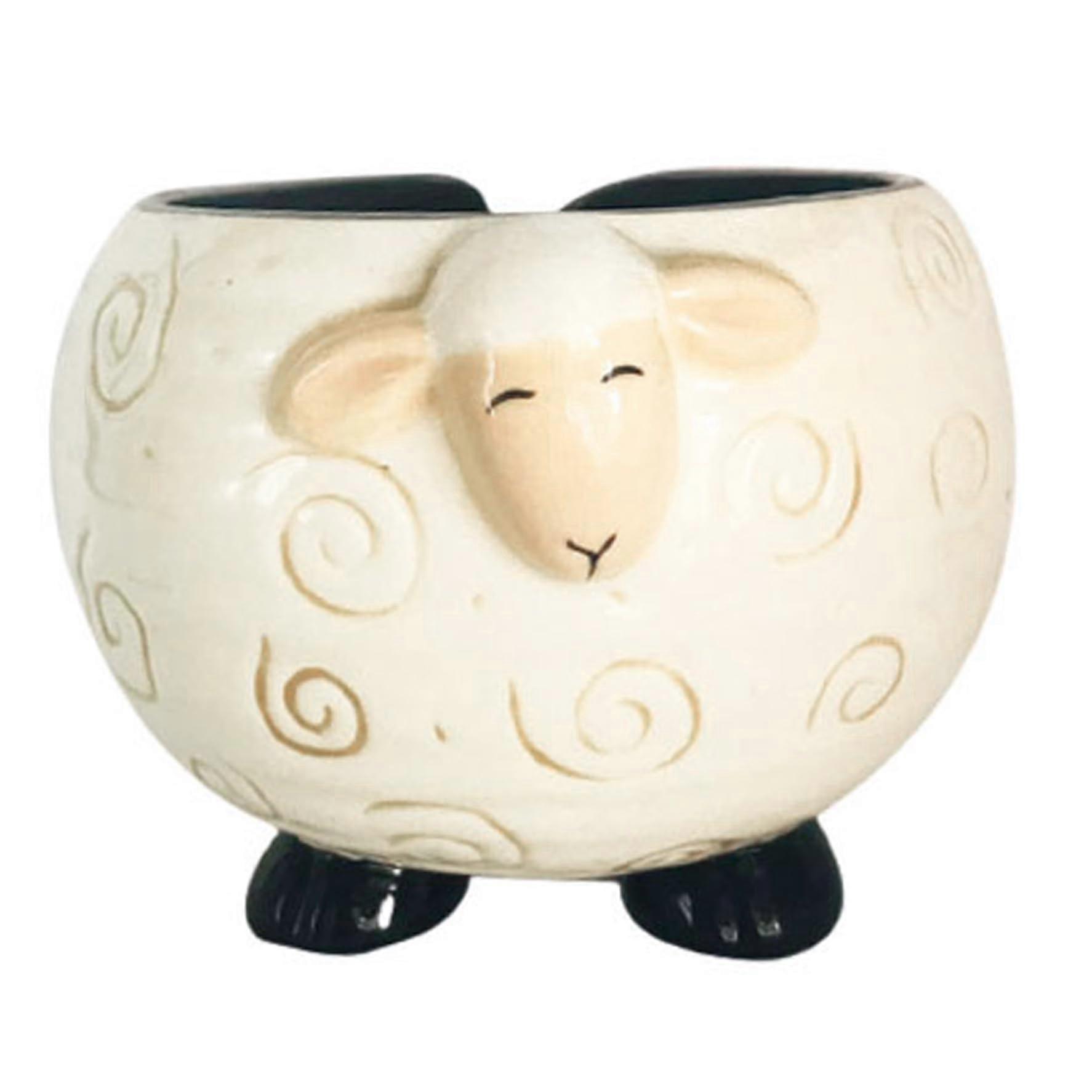 Ceramic Yarn Bowl Sheep Shape for Knitting and Crochet, Tangle Durable Gift Holder