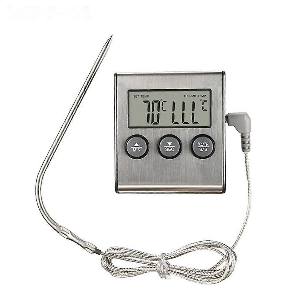 Digital Meat Thermometer with LED Backlight and Alarm, Adjustable Target Temperature for Cooking