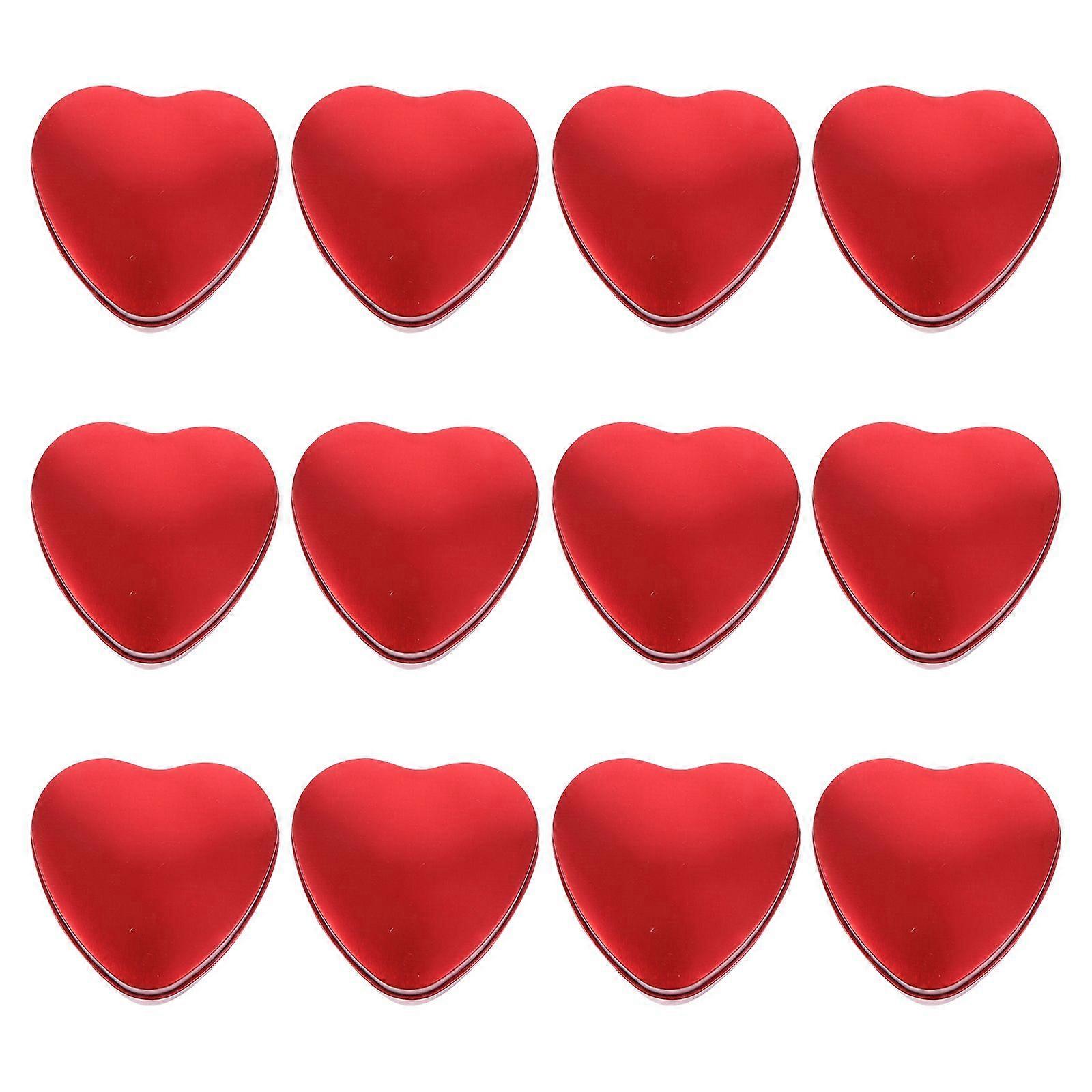 12Pcs Heart Shaped Candy Box Decorative Gift Packing Box Wedding Present Box