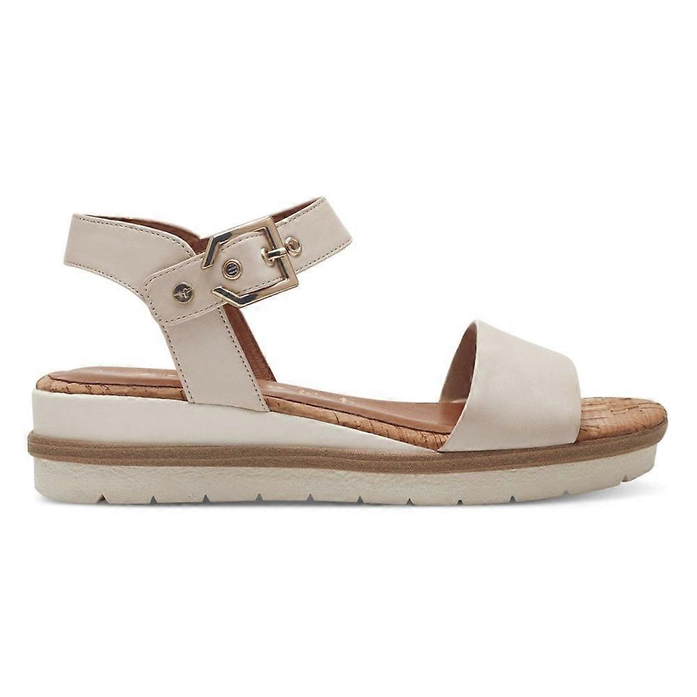 Women's Tamaris 28222 42 418 | Ivory Leather | Womens Adjustable Buckle Strap Sandals