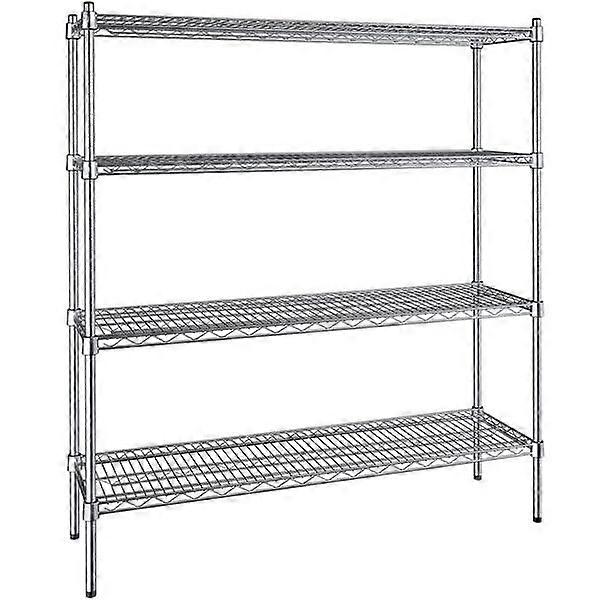 NSF Certified Adjustable Wire Shelving Unit Chrome 4Tier Metal Storage Rack 14x48
