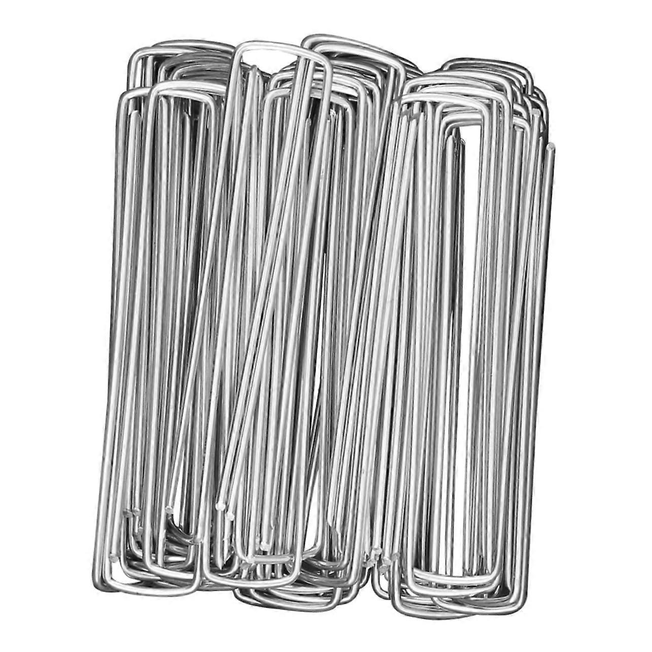 30pcs Heavy Duty UShaped Landscape Staples Rust Resistant Steel Garden Stakes for Barrier Fabric and Camping