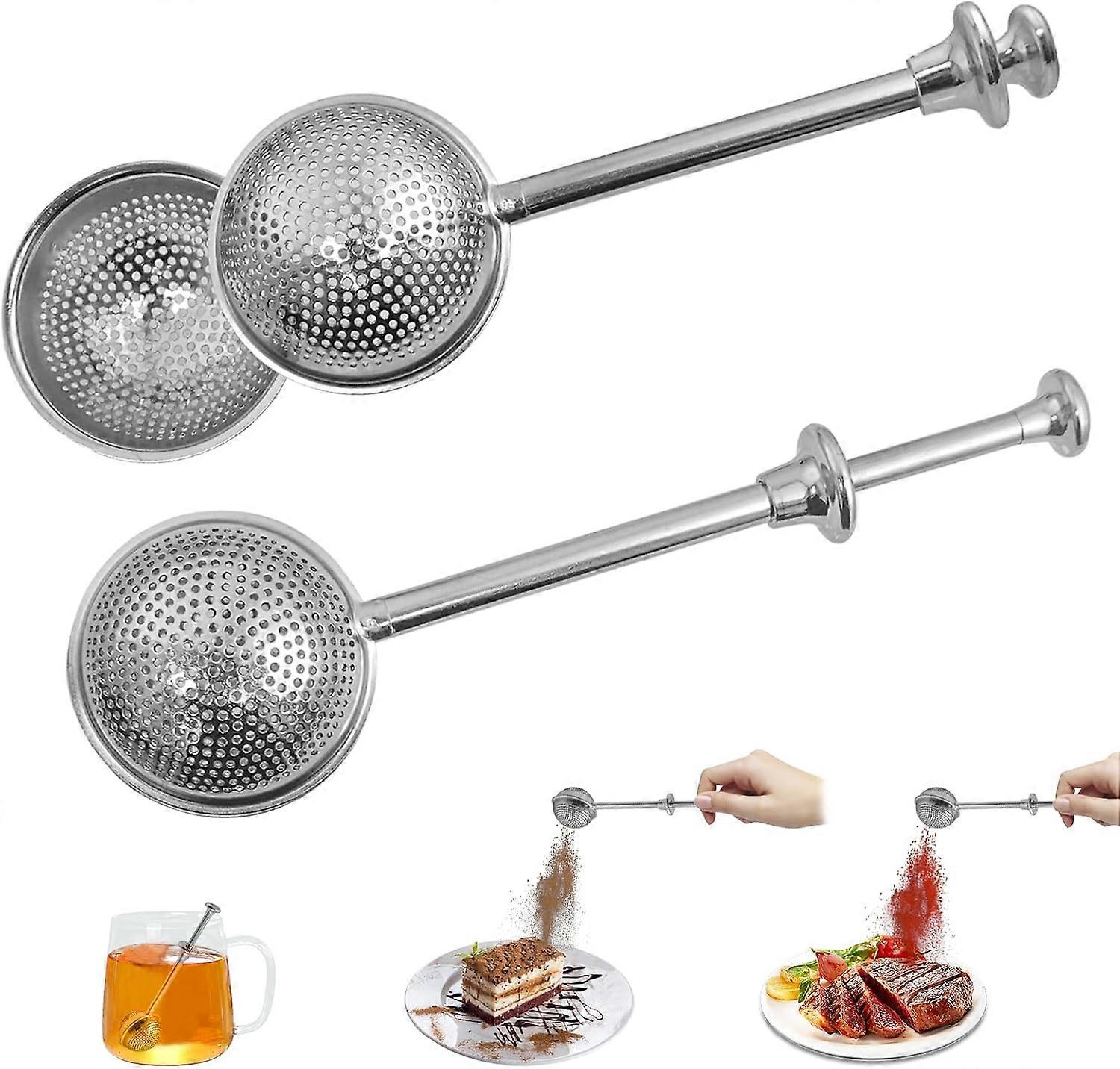 Two-Piece Tea Filter Set, Stainless Steel Tea Filter
