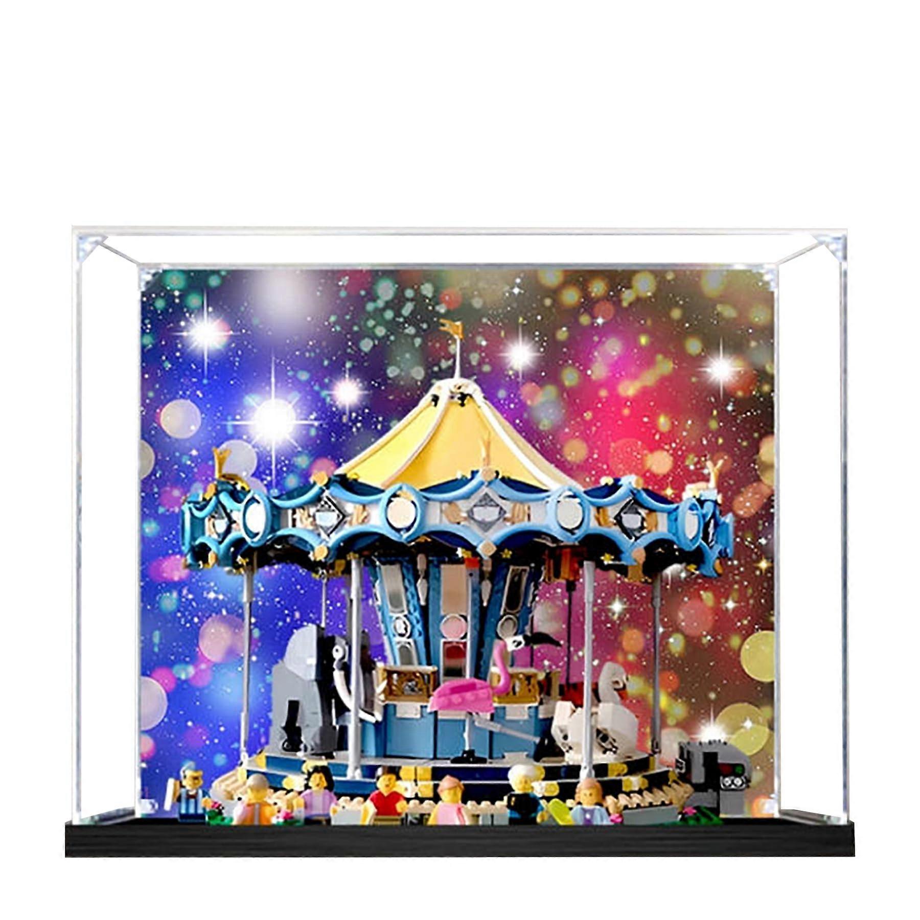 Display Case for  10257 Carousel, Clear Acrylic Box with Dustproof Sealed Design