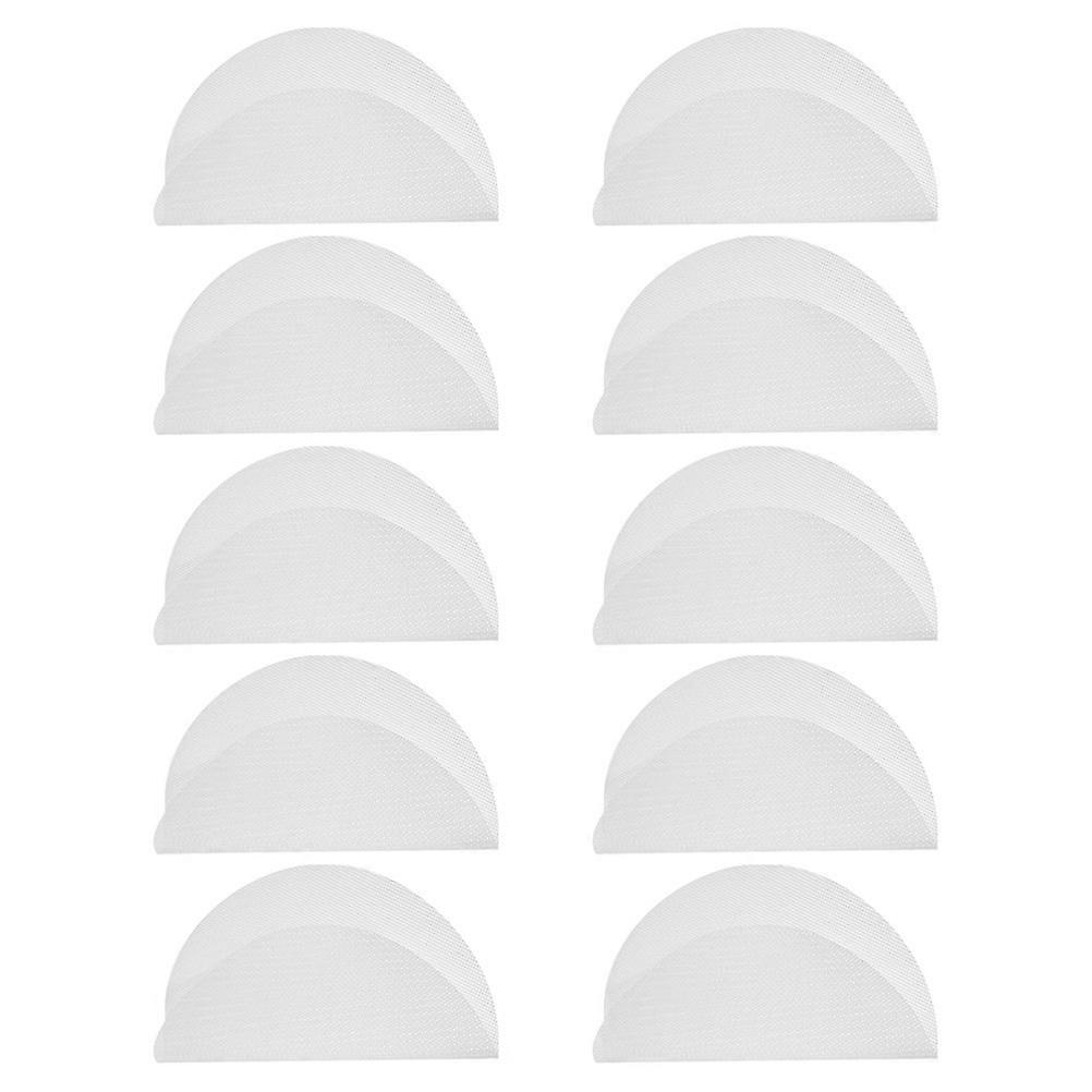 Round Steamer Liners Silicone Nonstick Reusable Steaming Pad 10Pcs White
