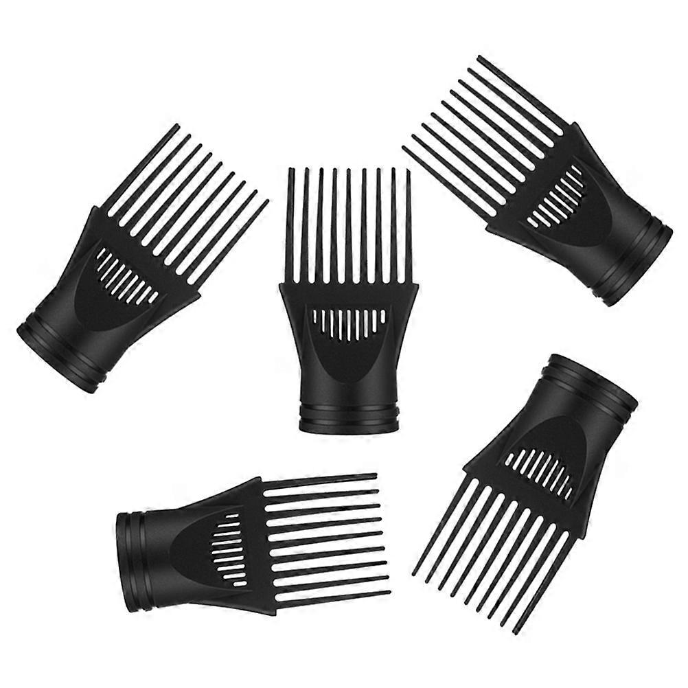 Hair Dryer Nozzle Attachment for Styling 5Pcs Durable Black Plastic Combs
