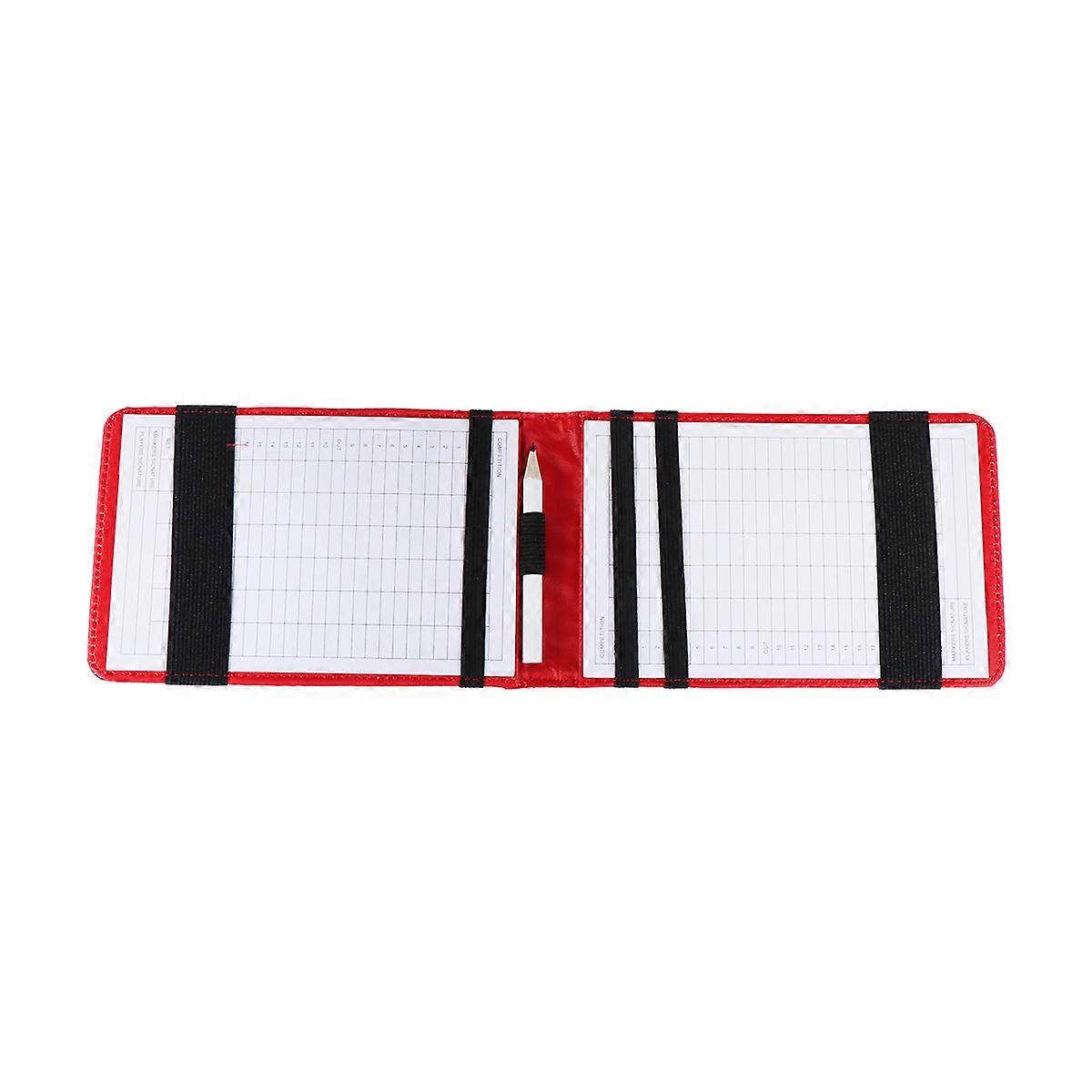 Scorecard Holder PU Score Book for Record Use 2Pcs Black Set