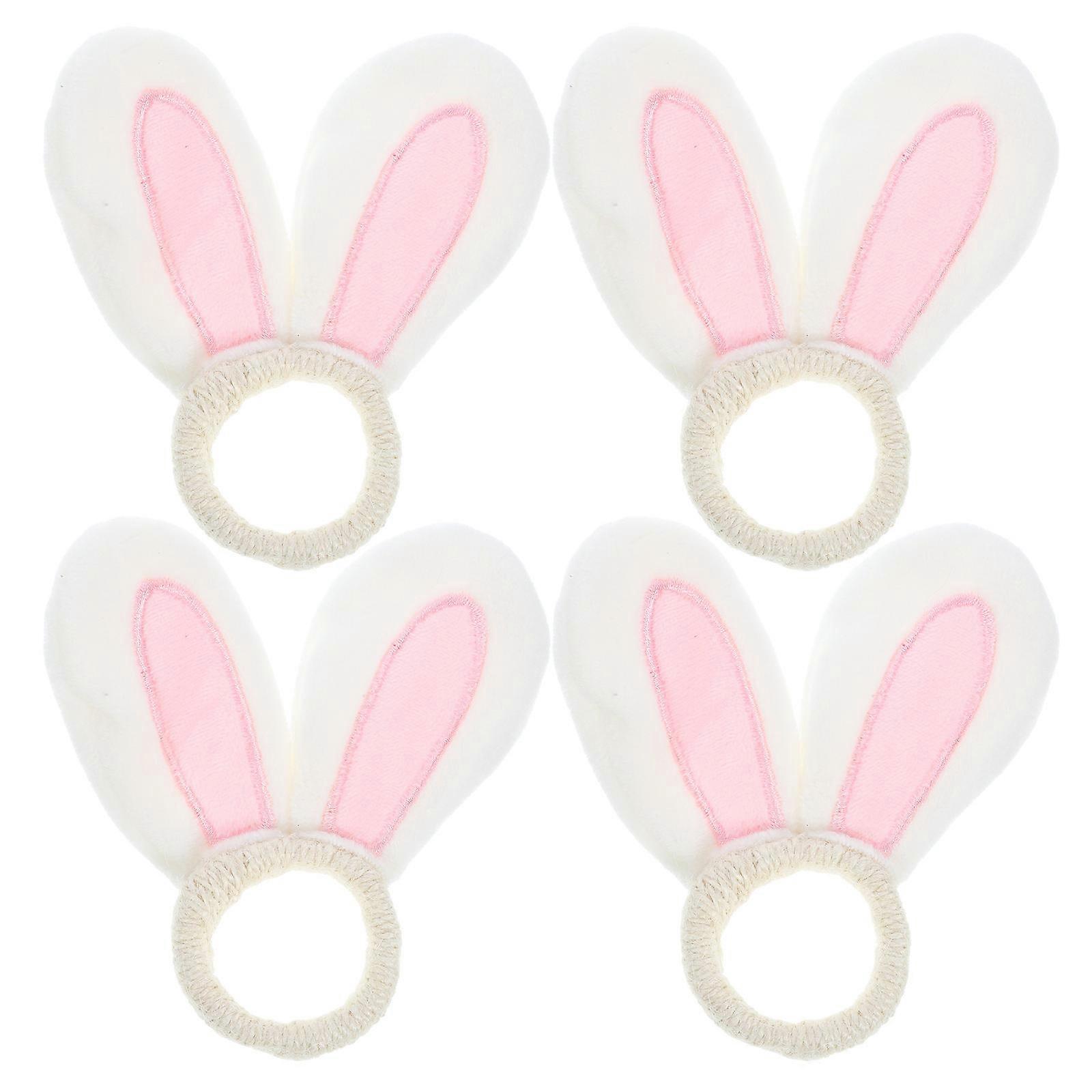Bunny Ear Shaped Napkin Rings Easter Napkin Rings for Decor 4Pcs Set