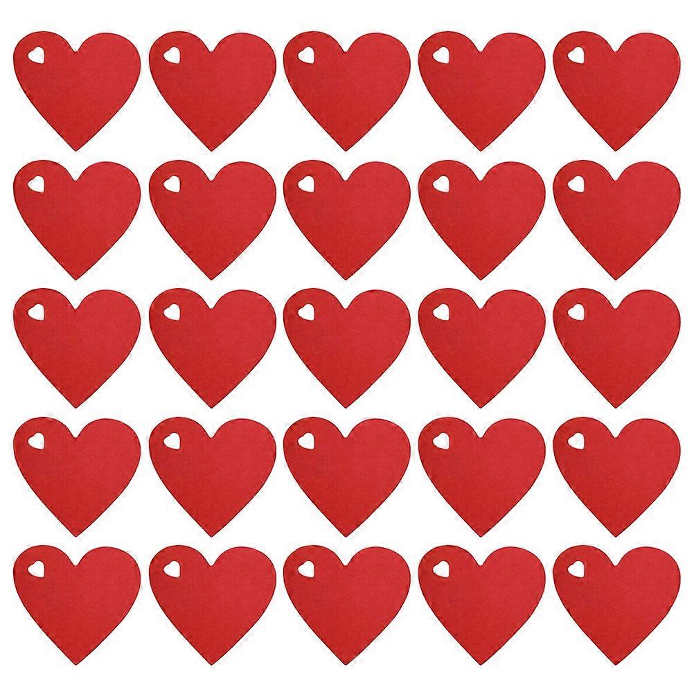 Heart-Shaped Gift Label Hanging Tags for Decoration 1Set Red