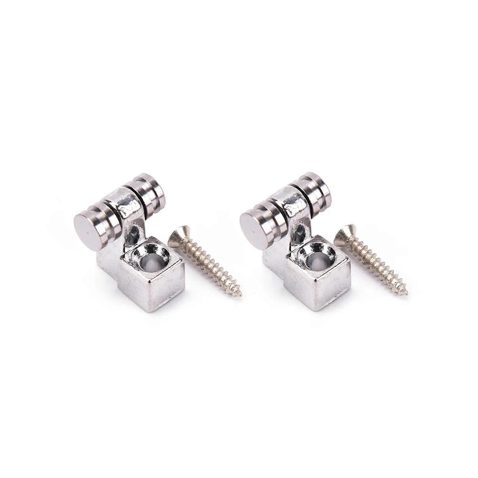 2Pcs Silver Guitar String Retainer Set for Electric Guitar, LowFriction Roller Tree, Stable Tuning Support