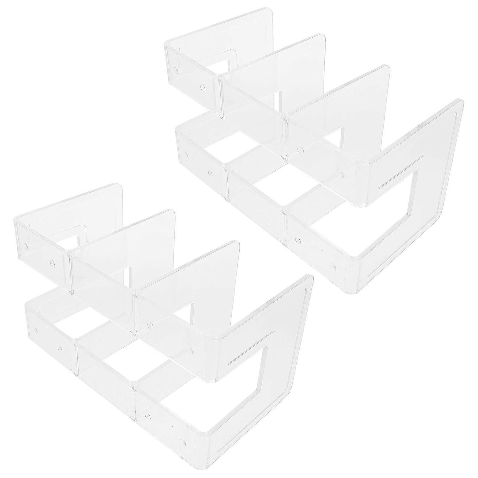 Transparent Acrylic Book Stand for Desktop Storage 2Pcs Book Organizer