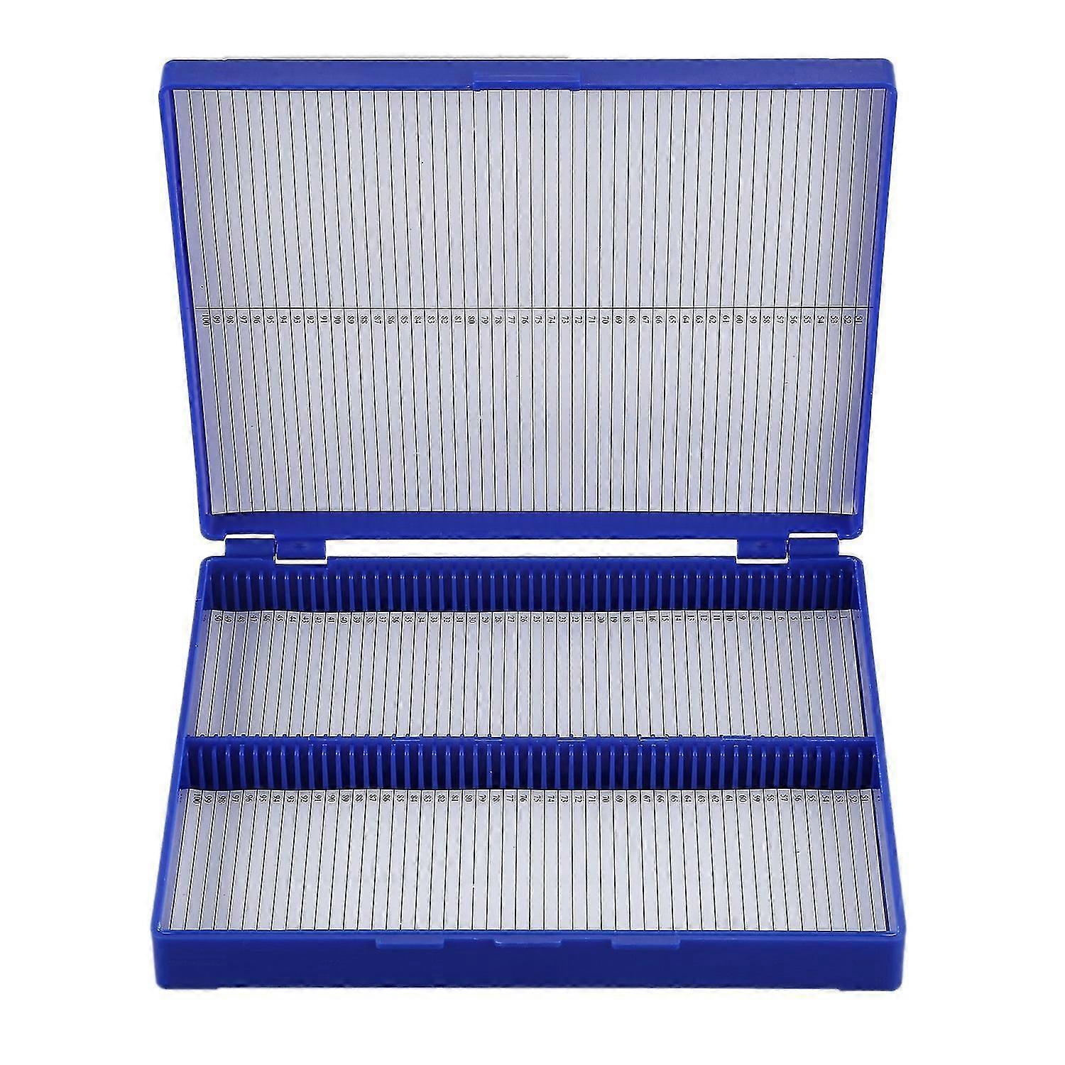 Royal Blue Plastic Rectangle Hold 100 Slide Microscope Box