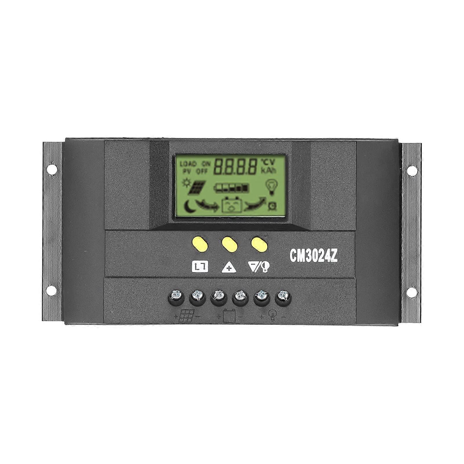 20A PWM Solar Charge Controller with LCD Display and Temperature Sensor for 12V 24V Off Grid Systems
